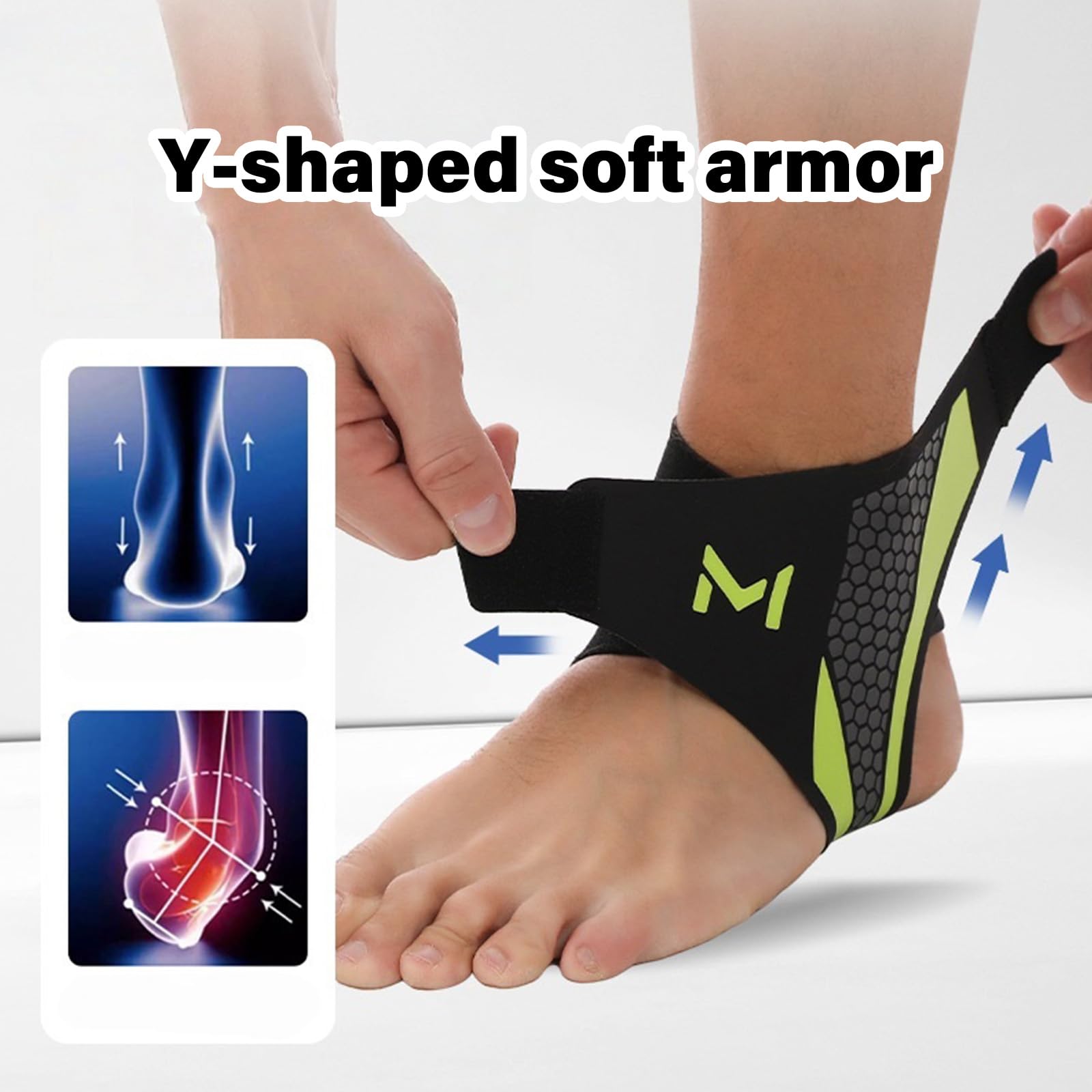 2. Cinturino di protezione per caviglia regolabile, design ergonomico ad alta elasticità, per corsa, basket, resistente al sudore, flessibile, per sport