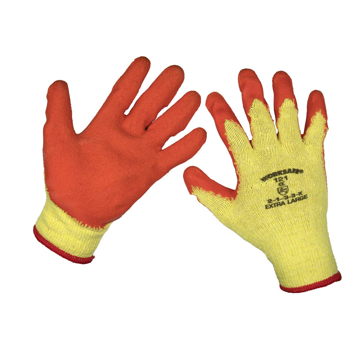 Gants en tricot super grip Sealey 9121XL/12 latex Taille XL lot de 12 paires pour chantier