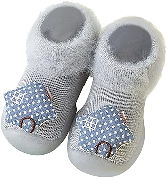 Generic Baby,Clothing,Baby Boys 0-24m,Socks & Tights,Socks Baby Toddler Floor Socks Toddler Kids Infant Newborn Baby Boys Girls Shoes First Walkers Cute Cartoon Animals Thickened Warm Antislip Socks Shoes Prewalker Boy Toddler Ankle socks (Blue, 0-6 Months)