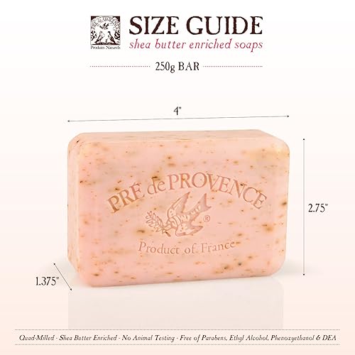 Miniatura 12 de Pre de Provence - Jabón artesanal francés, enriquecido con manteca de karité, peonía, 250 g Agrumes,Amande,Grosella negra,Cítrico,Té verde,Hierbas