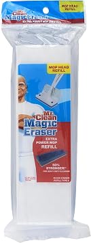 Mr. Clean Magic Eraser Extra Power Floor Mop Foam Refill Head with Water-Activated Micro-Scrubbers, White/Blue