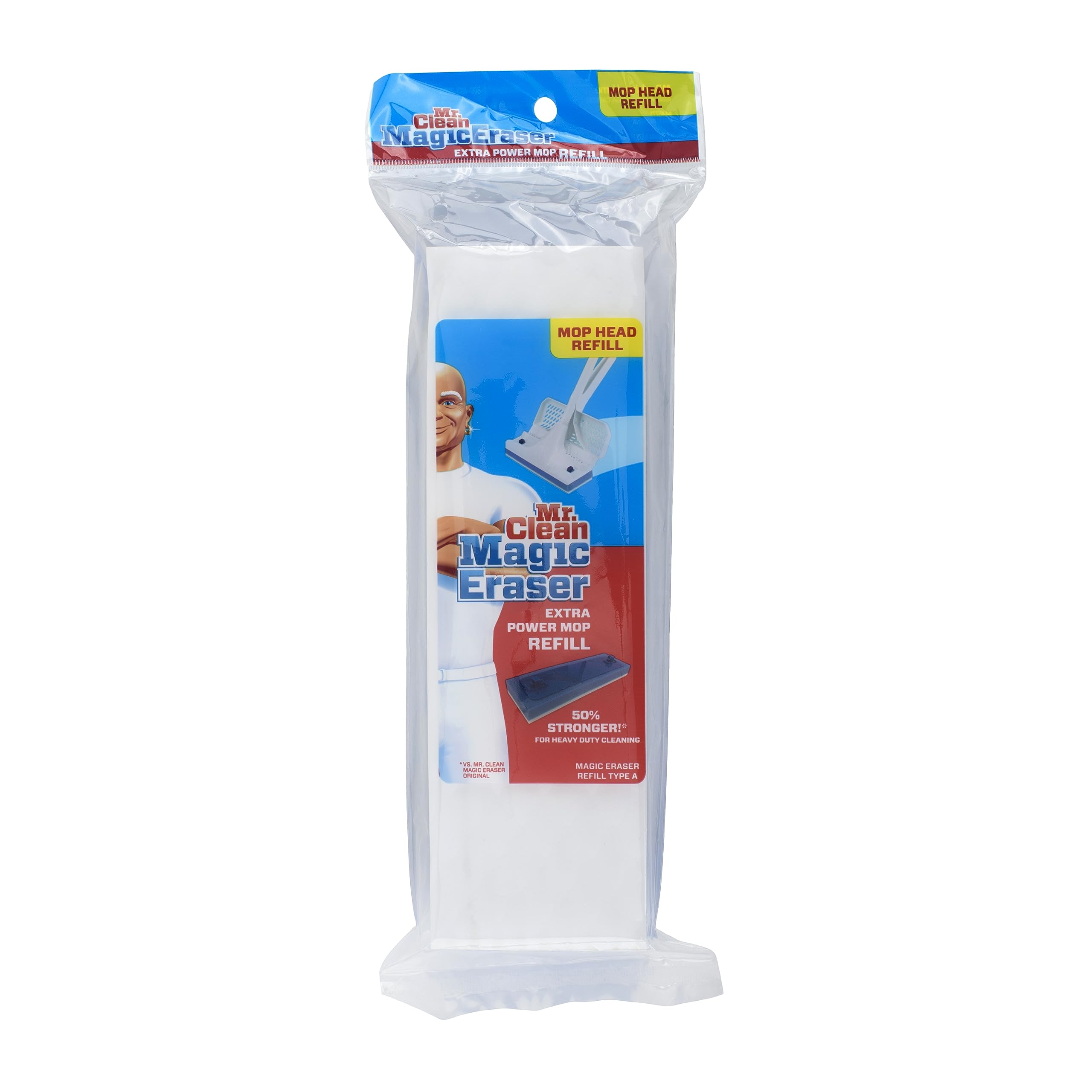 Mr. Clean Magic Eraser - Cabezal de Repuesto para mopa de Piso, Color Blanco y Azul