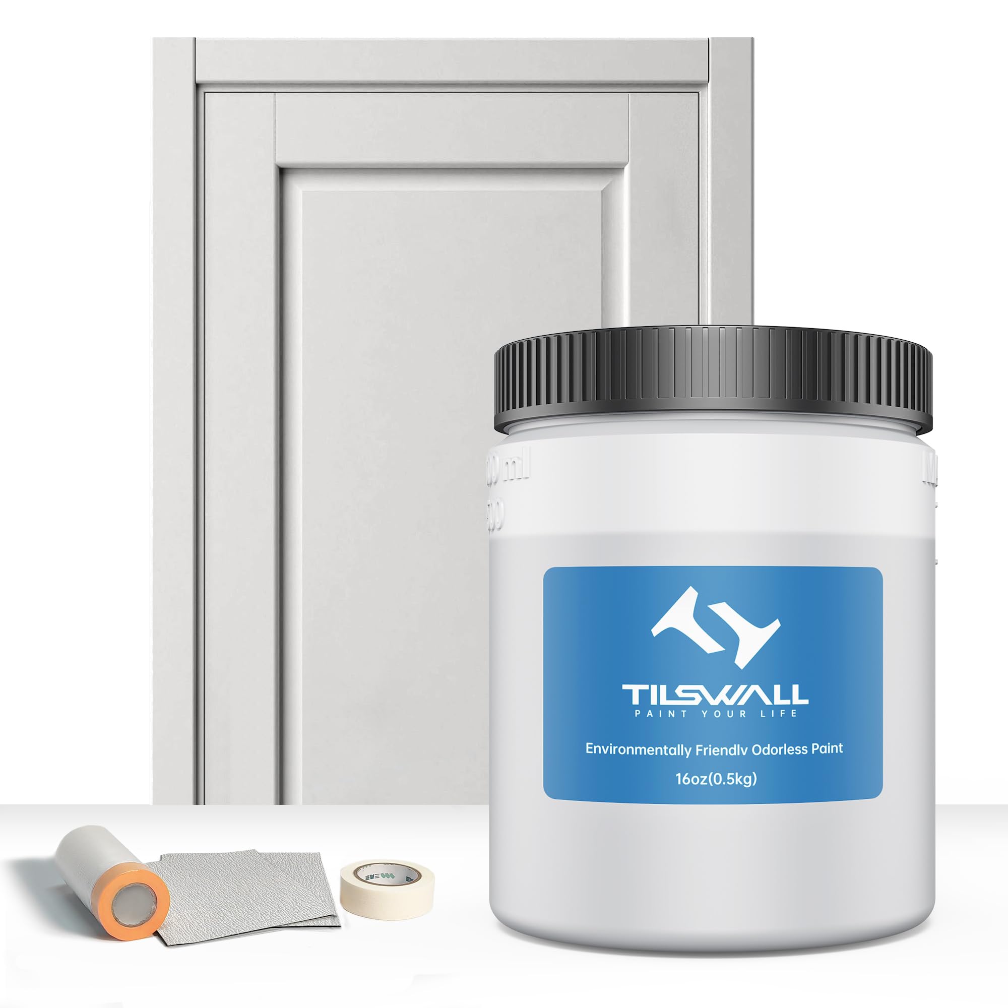 Tilswall Pistola Eléctrica de Pintura & Pintura para Madera Grigia (Kit)