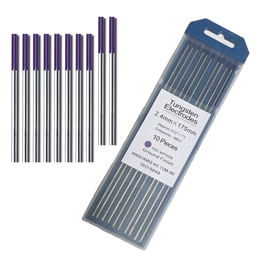 HARFINGTON 10pcs TIG Welding Tungsten Electrodes 3/32" X 7" Mixed For