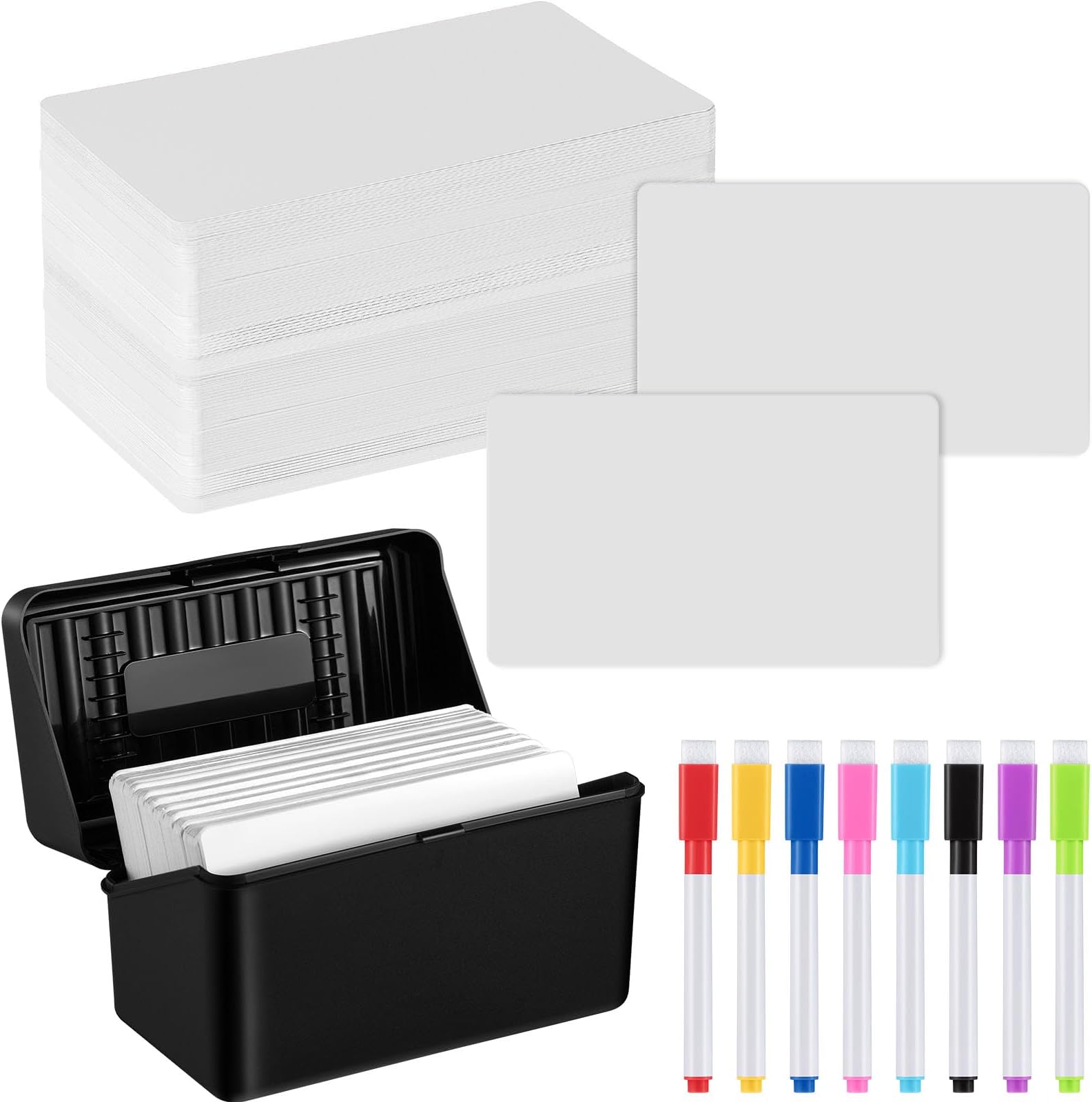 Apostrophe Games Dry Erase Index Cards 45pcs Laminated Cards Blank w/Tuck Box