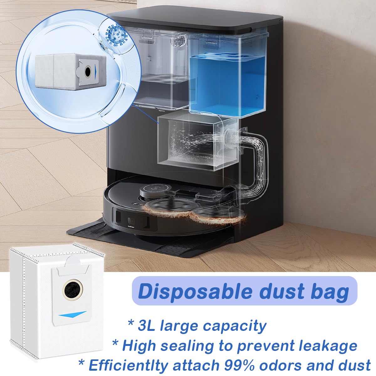 Accessori di Ricambio per ECOVACS DEEBOT T30S/ T30S PRO Aspirapolvere Robot, Kit con 1 Spazzola Principale, 4 HEPA Filtri, 6 Panni, 4 Sacchetti Polvere, 4 Spazzole Laterali