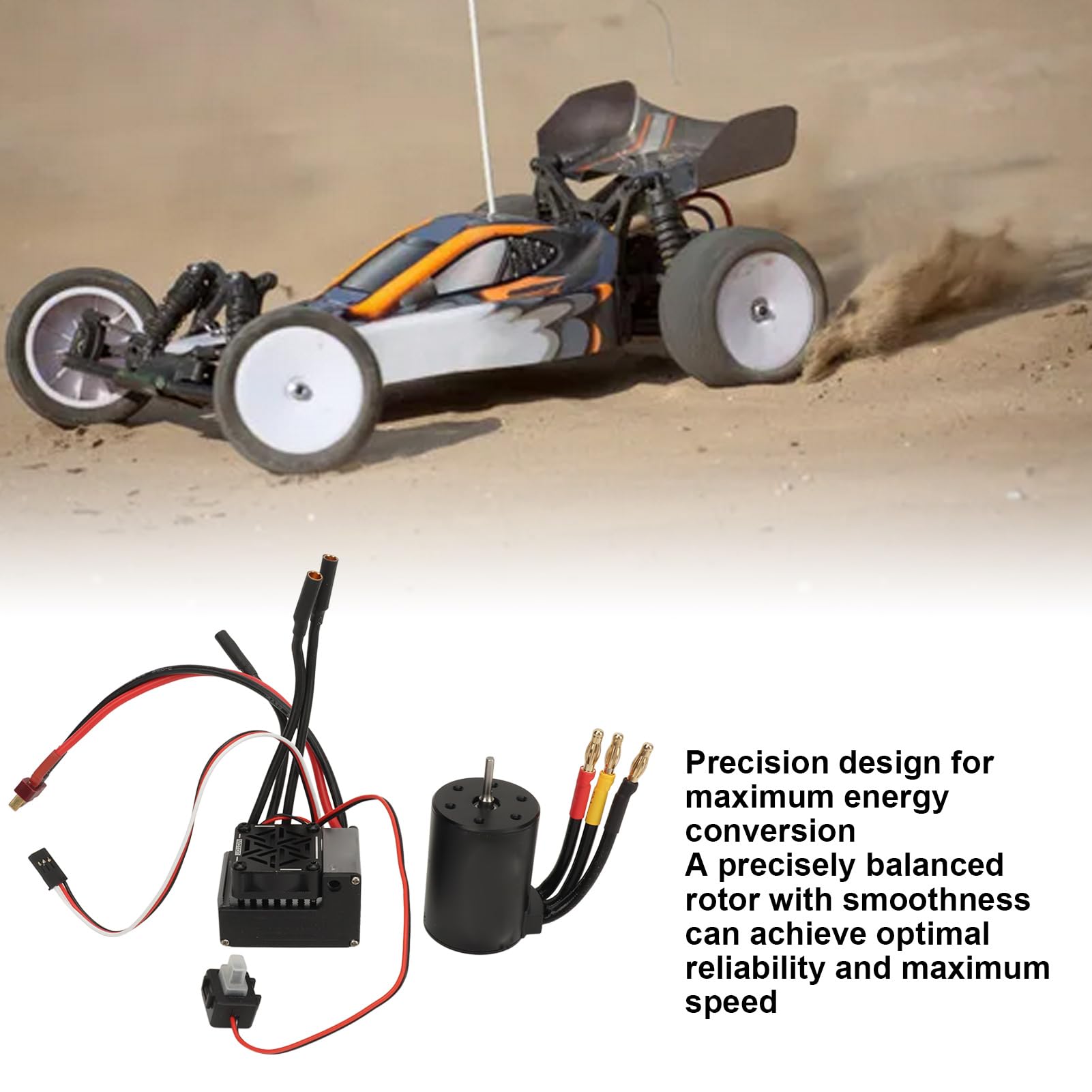 3650-Brushless-Motor, 60A-ESC-Combo-Set für RC-Car-Motor-Upgrade, 1/10-RC-Fahrzeug-Speed-Enhancement, Rennfahrzeug-Drift-Cross-Country-Performance-Boost