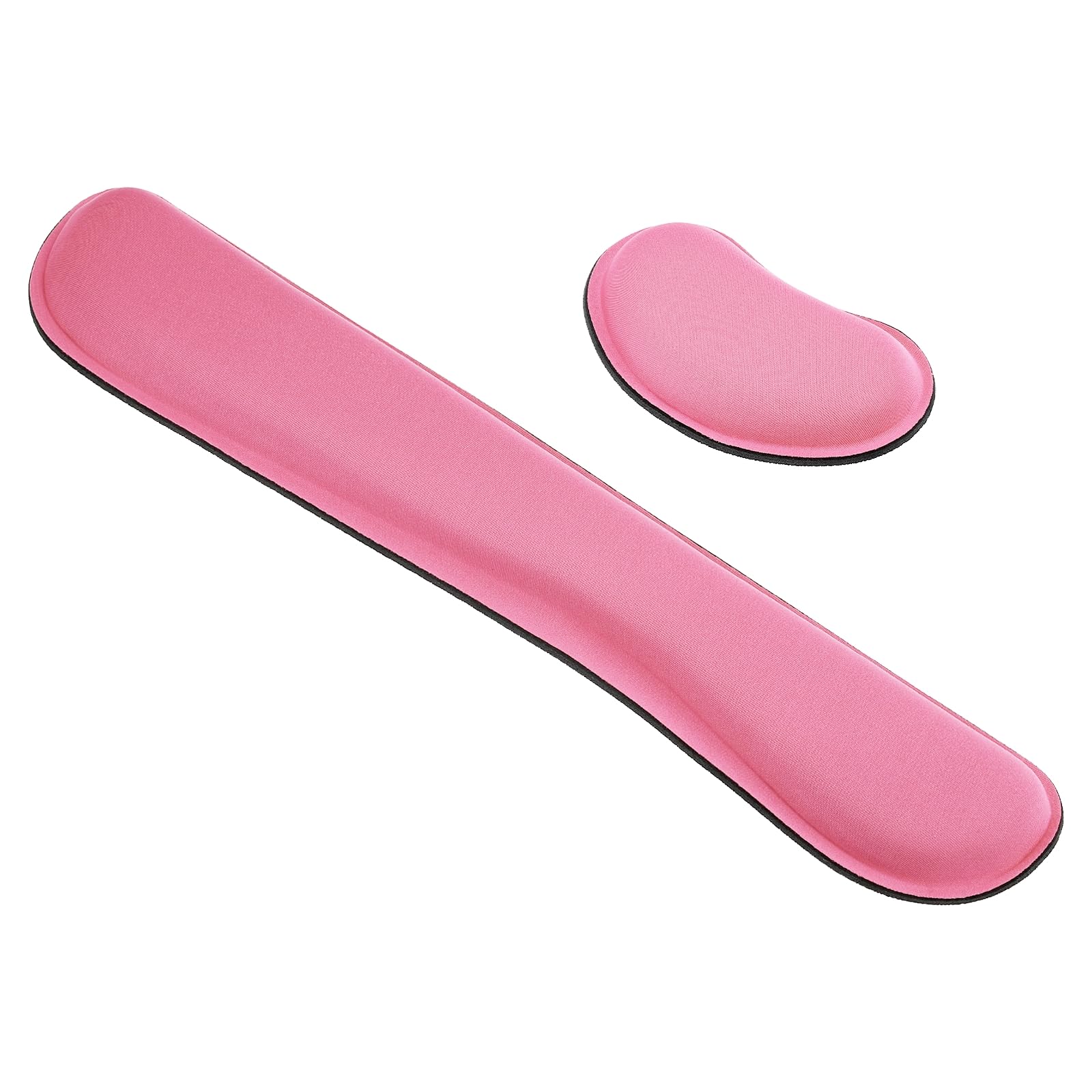 PATIKIL Keyboard Wrist Pad, 1 Set Mouse Wrist Rest Ergonomic Wrist Support Comfortable Memory Foam for Computer Laptop Office Style 1, Pink