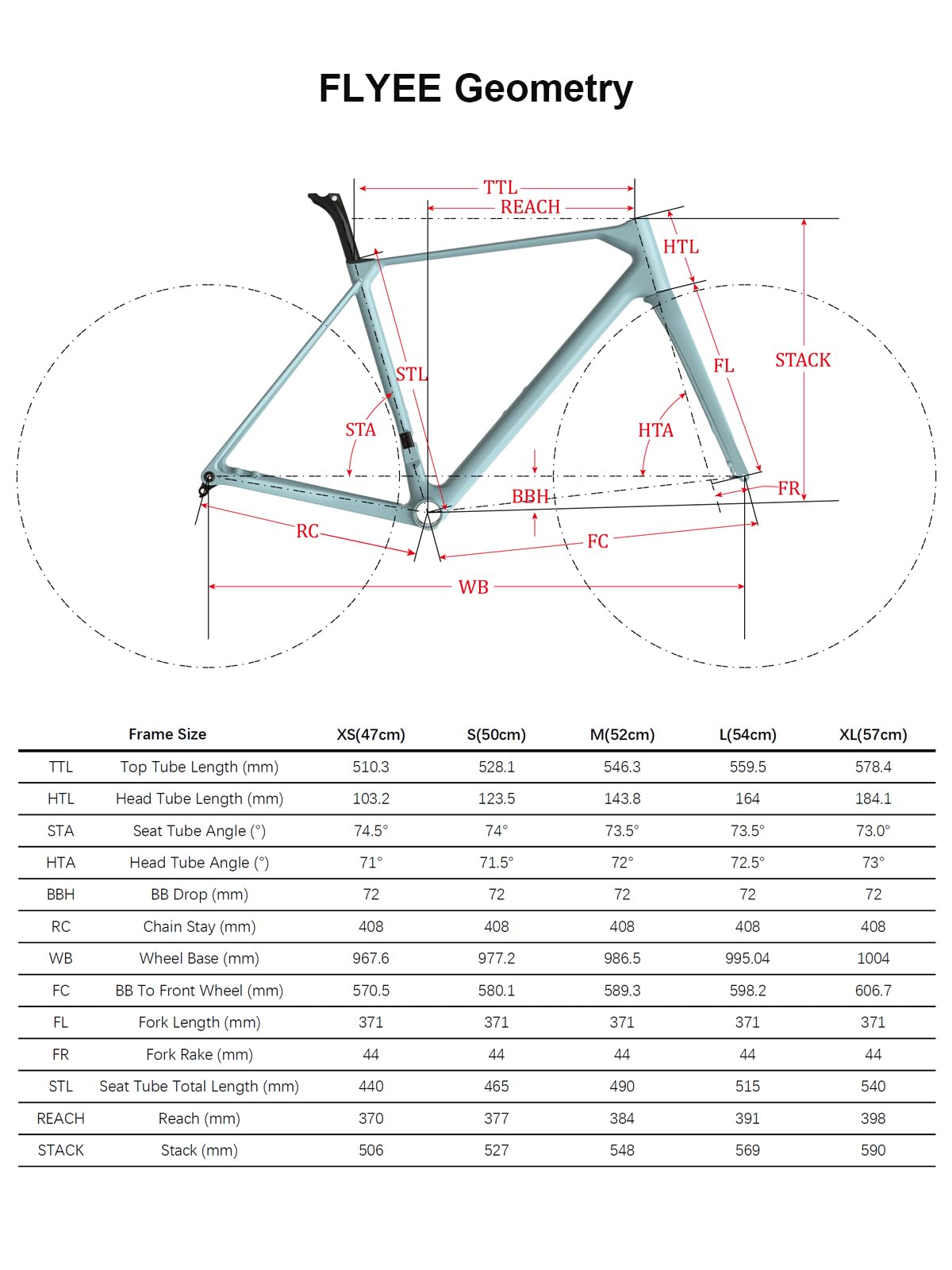 Flyee Carbon Disc - Set telaio per bici da corsa UCI T47 BB e gancio UDH