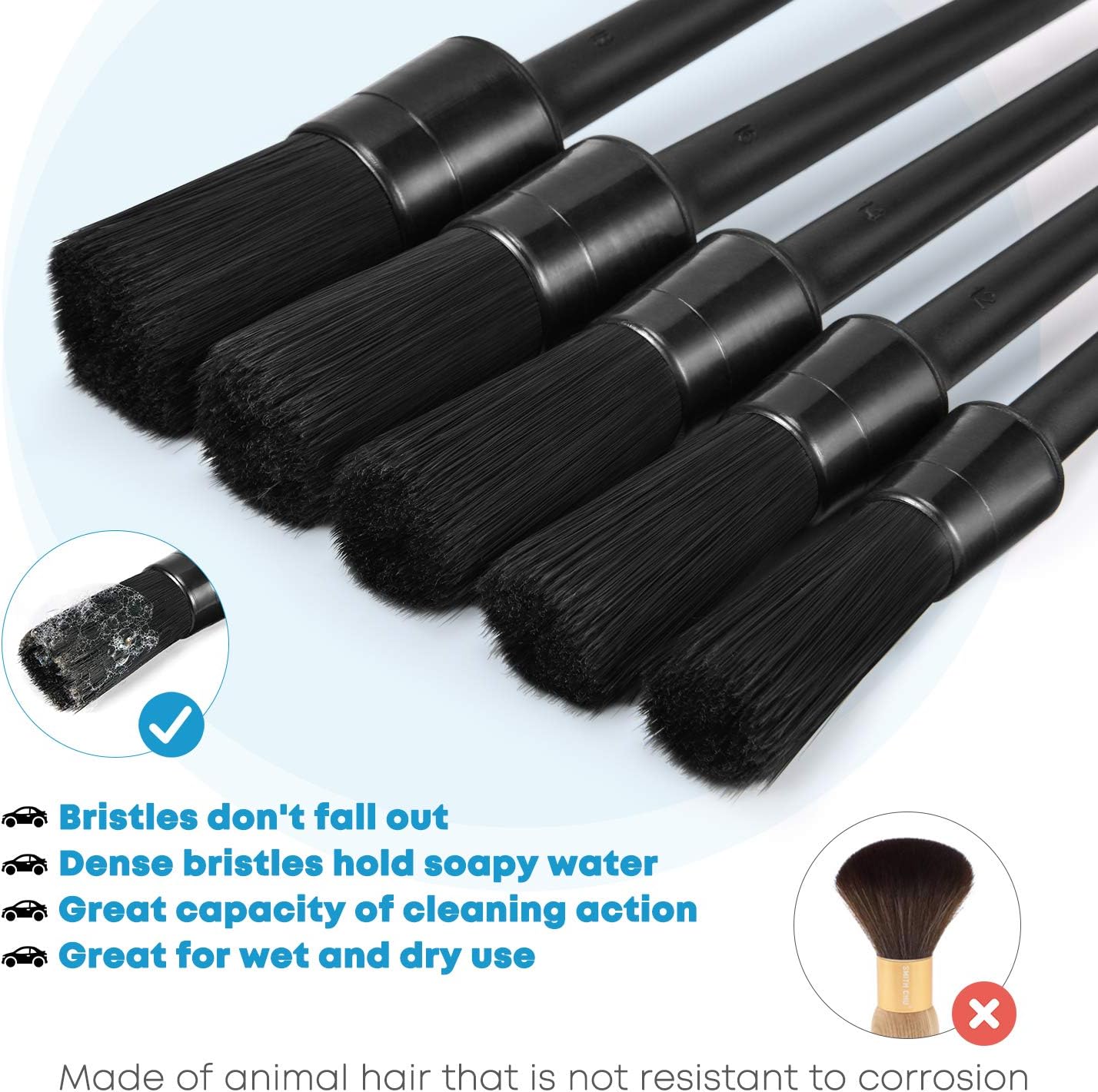 Kohree 9Pcs Wheel Tire Brush Set for Cleaning Wheels, Detail Car Wash Wheel Cleaner Rim Brushes Kit for Washing Tires Vehicle Auto Engine