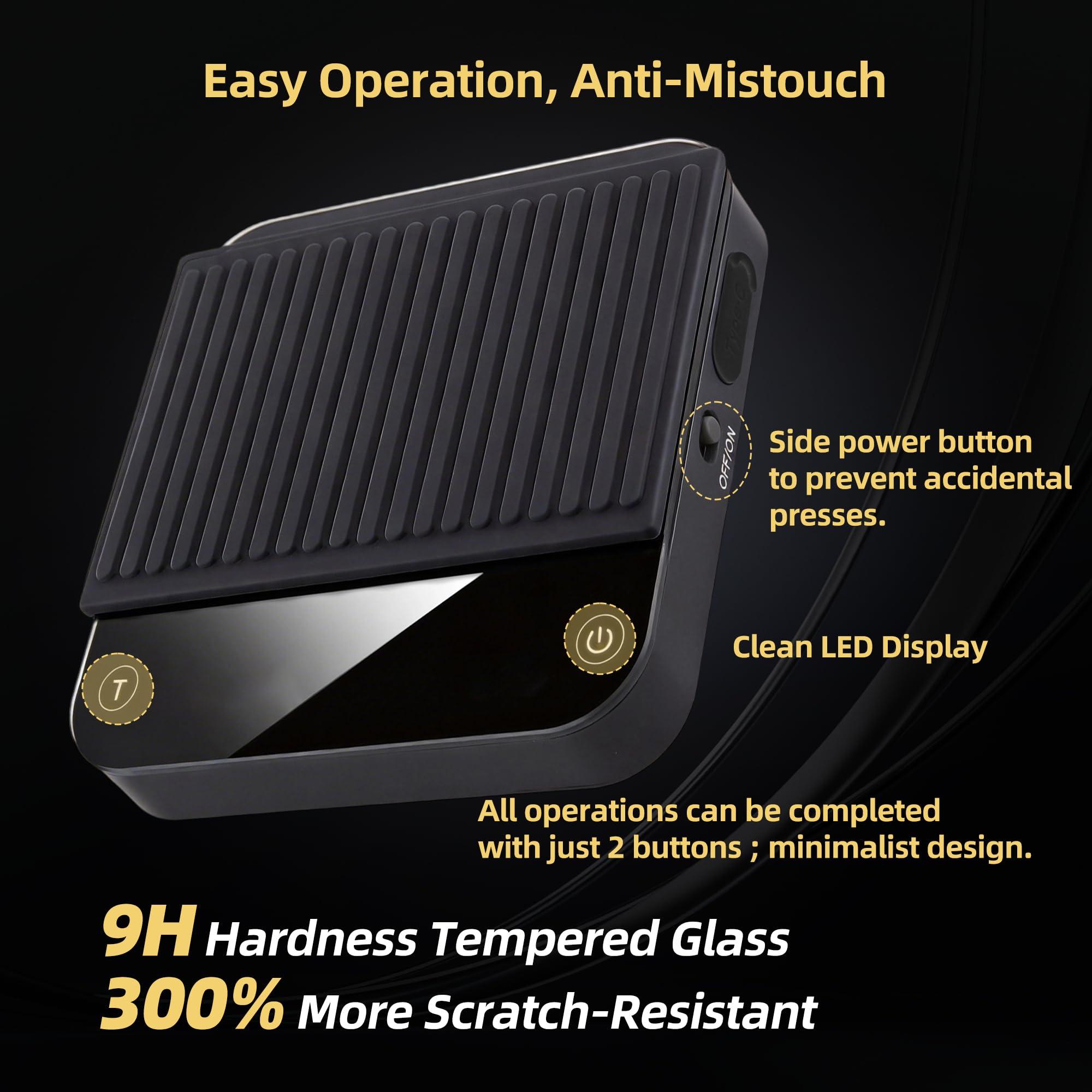 ShanSon Mini báscula de café con temporizador, báscula de espresso de alta precisión de 0,1 g, báscula digital de cocina de 2 kg/0,1 g con caudal, recargable por USB-C, superficie impermeable