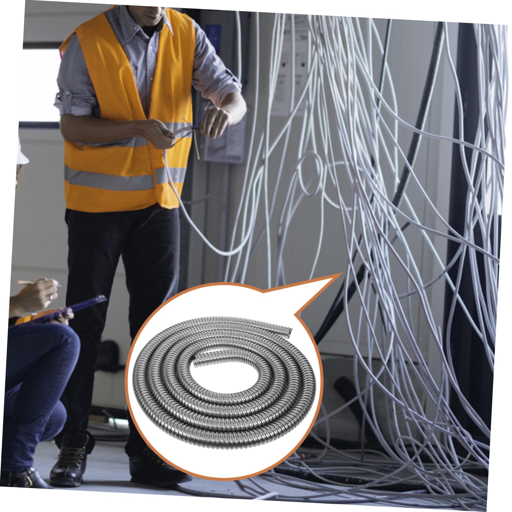 Organizador De Fundas para Cables Acero Inoxidable Metros Manguera Roscada para Protección y Gestión Hogar y Uso Industrial Tubo Espiral