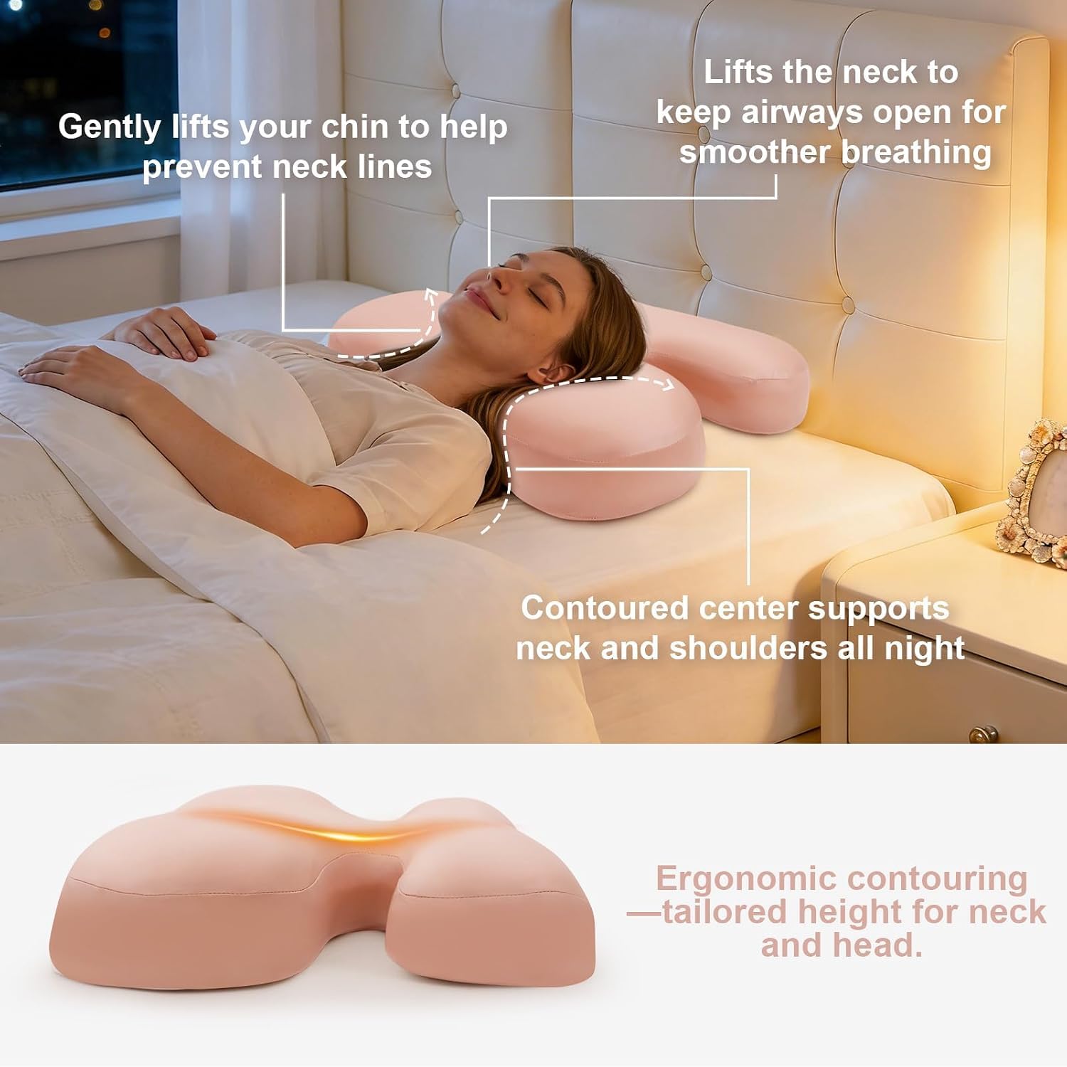 Side Sleeper Pillow - Anti-Wrinkle Memory Foam -6