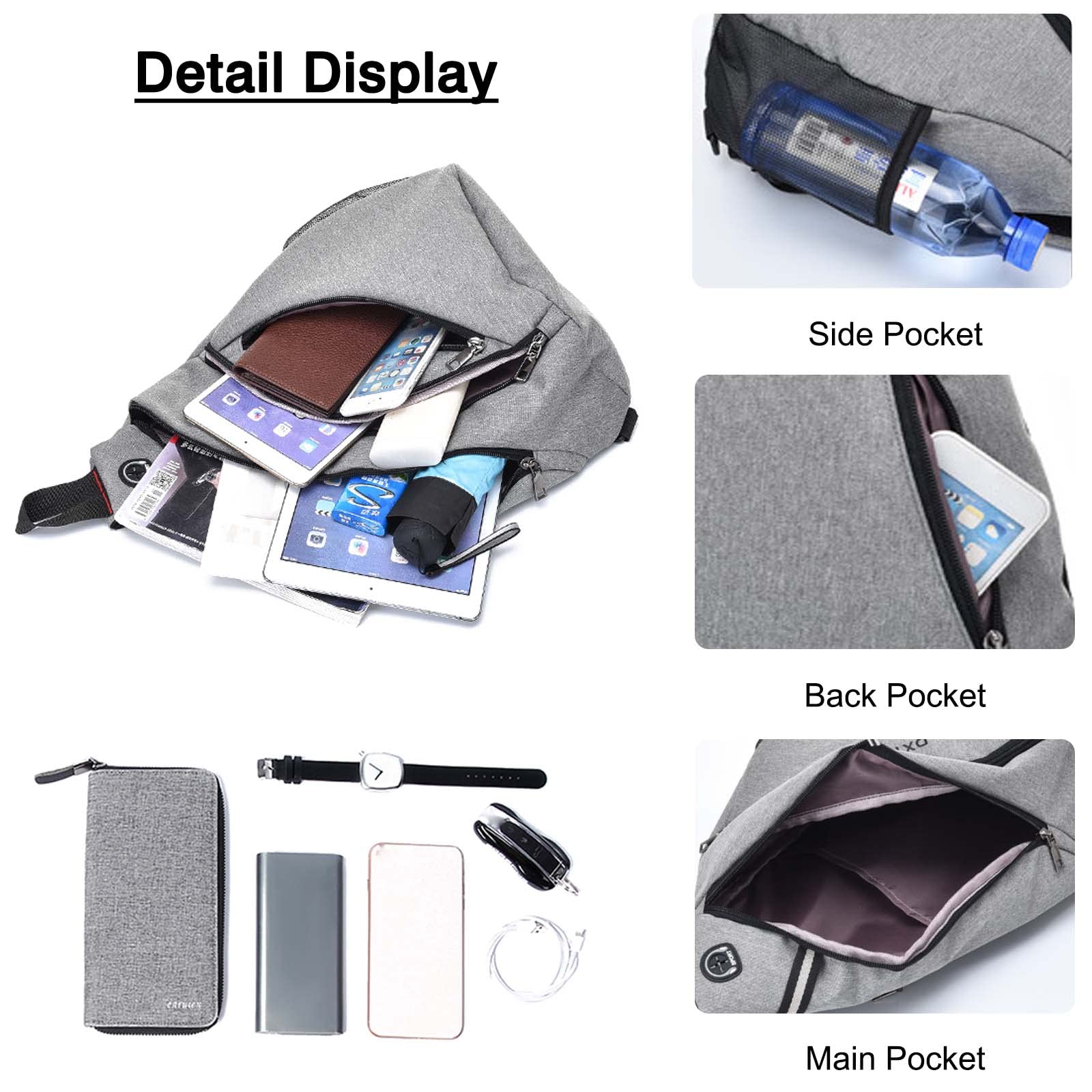 FANDARE Ultra-Léger Sac de Poitrine en Cuir Bandoulière Sling Crossbody Homme Femme Sacoche d'Epaule de Ceinture pour Voyage Randonnée Camping - Imperméable Nylon Rouge