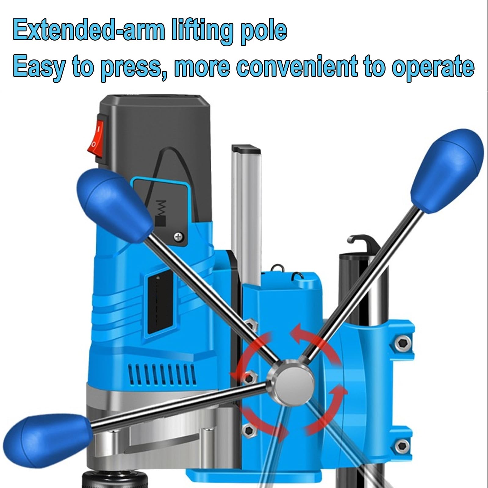 Mini wiertarko-wiertarka stołowa 1200 W, 6 prędkości, skok 80 mm, wiertło kolumnowe 2800 obr./min z obrotowym imadłem do wiercenia drewna, żelaza, aluminium