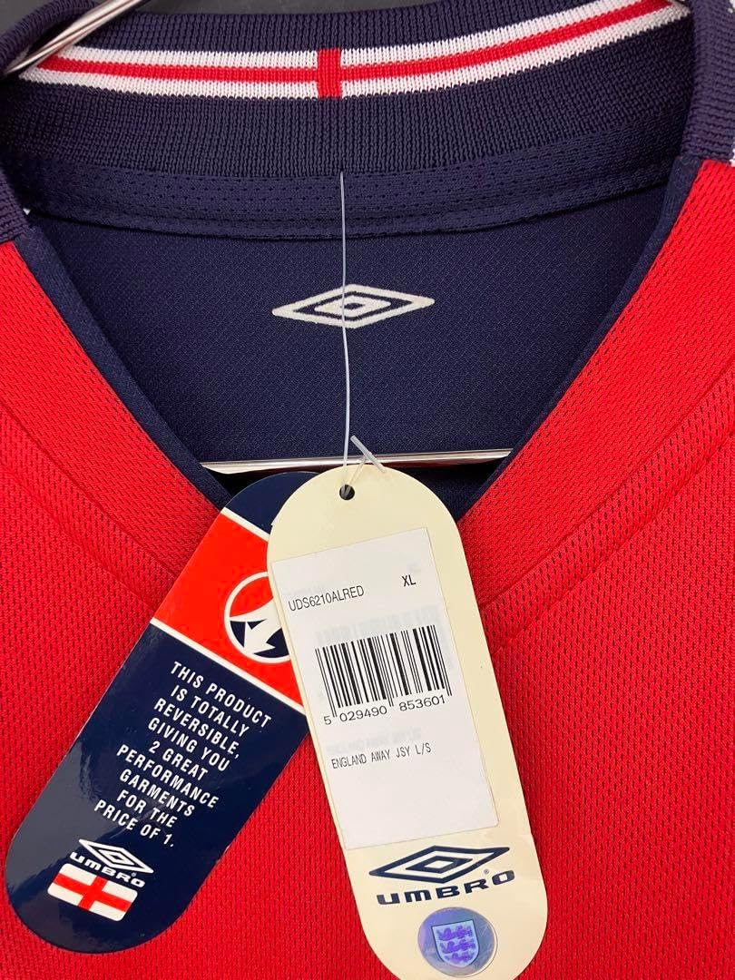 2002 イングランド代表 ベッカム 紙タグ付き 長袖ユニフォーム