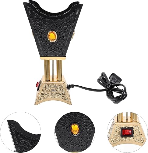Miniatura 7 de Cabilock Quemador de incienso eléctrico de metal, quemador de Bakhoor de mesa de Oriente Medio, incensario eléctrico para el hogar, oficina, yoga,