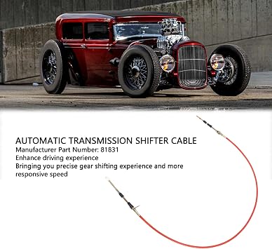 Automatic Transmission Shifter Cable, 130cm 81831 Shifter Cable Replacement for BM Shifters with 0.375 Inch Diameter Housing, Threaded End and Eyelet Connection