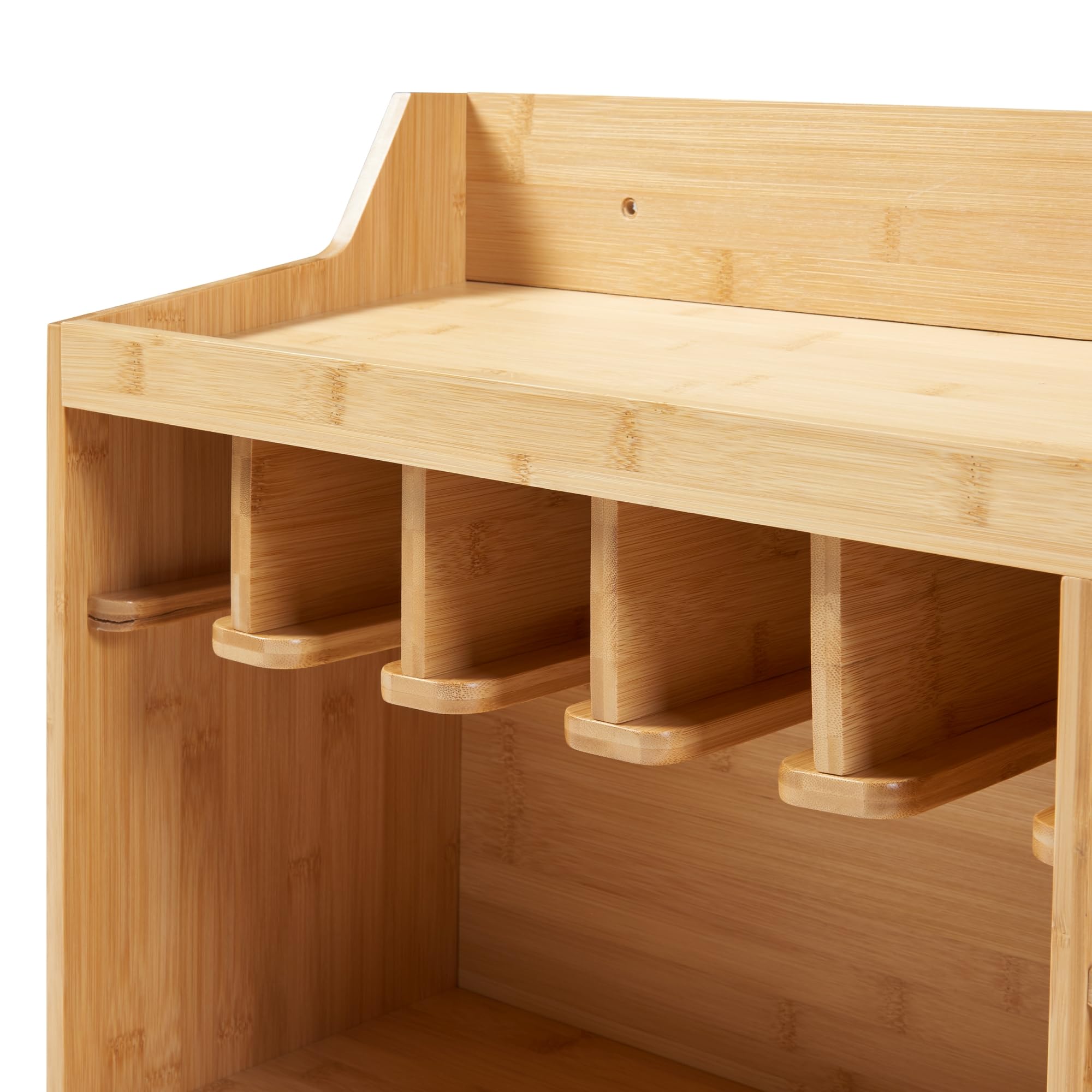 [en.casa] Werkzeug-Organizer Gjemnes Wandregal für Werkstatt mit Halterungen Werkzeugeinrichtung 86 x 25 x 45 cm Bambus Garage Werkzeughalter