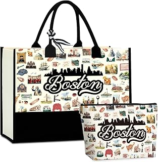 Boston Dallas Washington DC San Francisco Los Angeles China Travel Tote Bag Makeup Bag Set