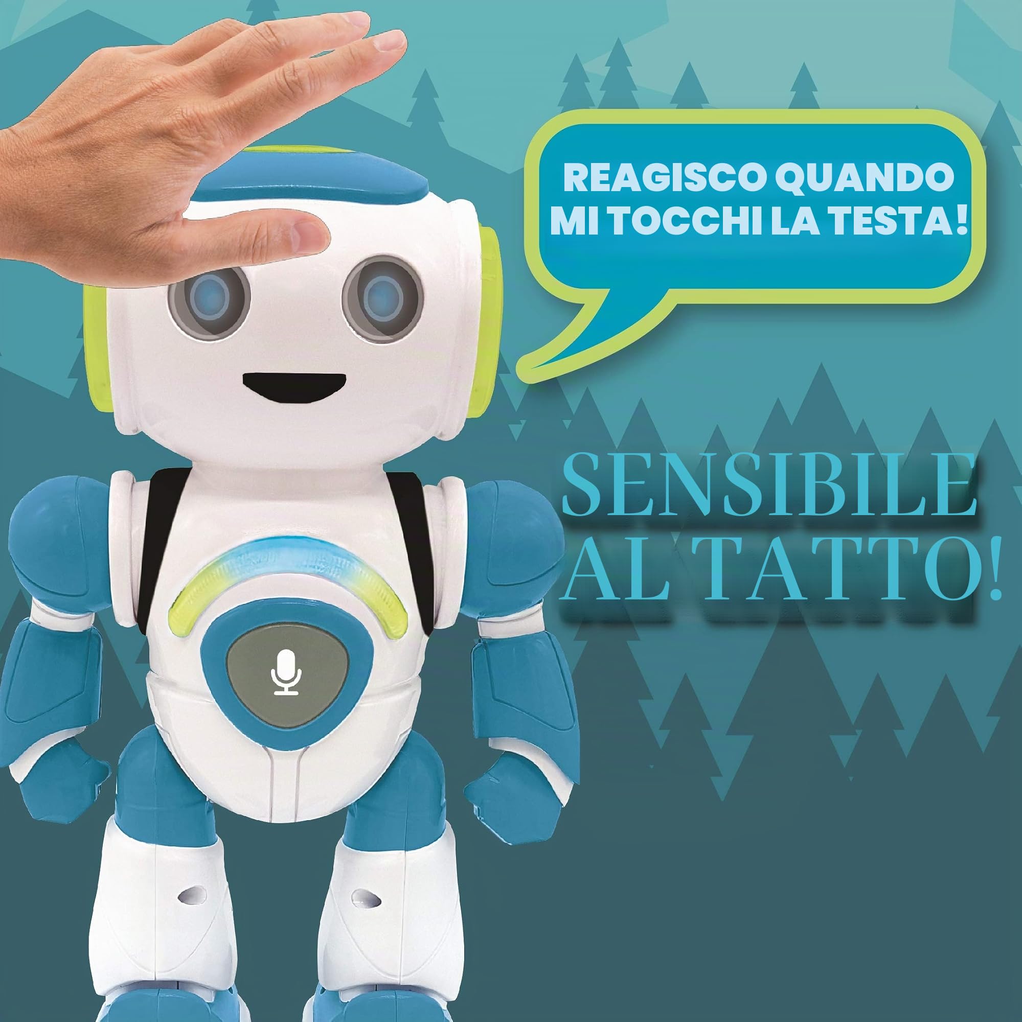 Lexibook ROB20ES - Robot Intelligente, educativo e interattivo, Legge la Mente, Balla e Suona Musica, Ripetizione delle Frasi, Telecomando, Giocattolo dai 3 Anni in su, Colore: Blu/Bianco