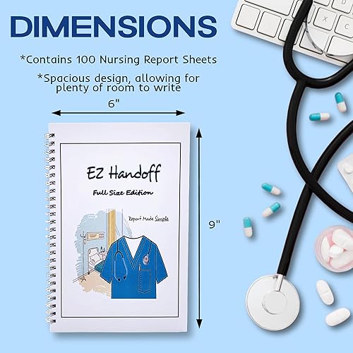 Miniatura 4 de Cuaderno de hoja de informe de enfermería (edición tamaño matrimonial)  Cuaderno de enfermería de 6 x 9 pulgadas con 100 hojas de informes de
