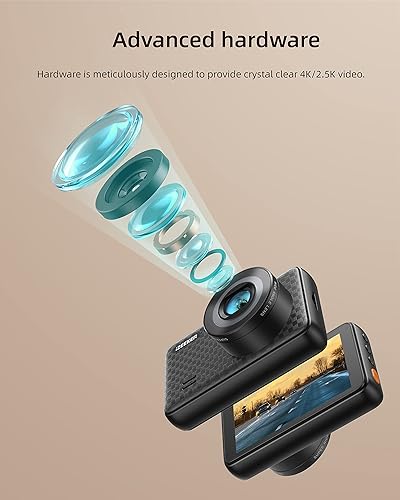 Miniatura 6 de iZEEKER Cámara de tablero de 2.5 K delantera y trasera, cámara de tablero 4K individual para automóviles, cámara de tablero dual 1440P + 1080P con