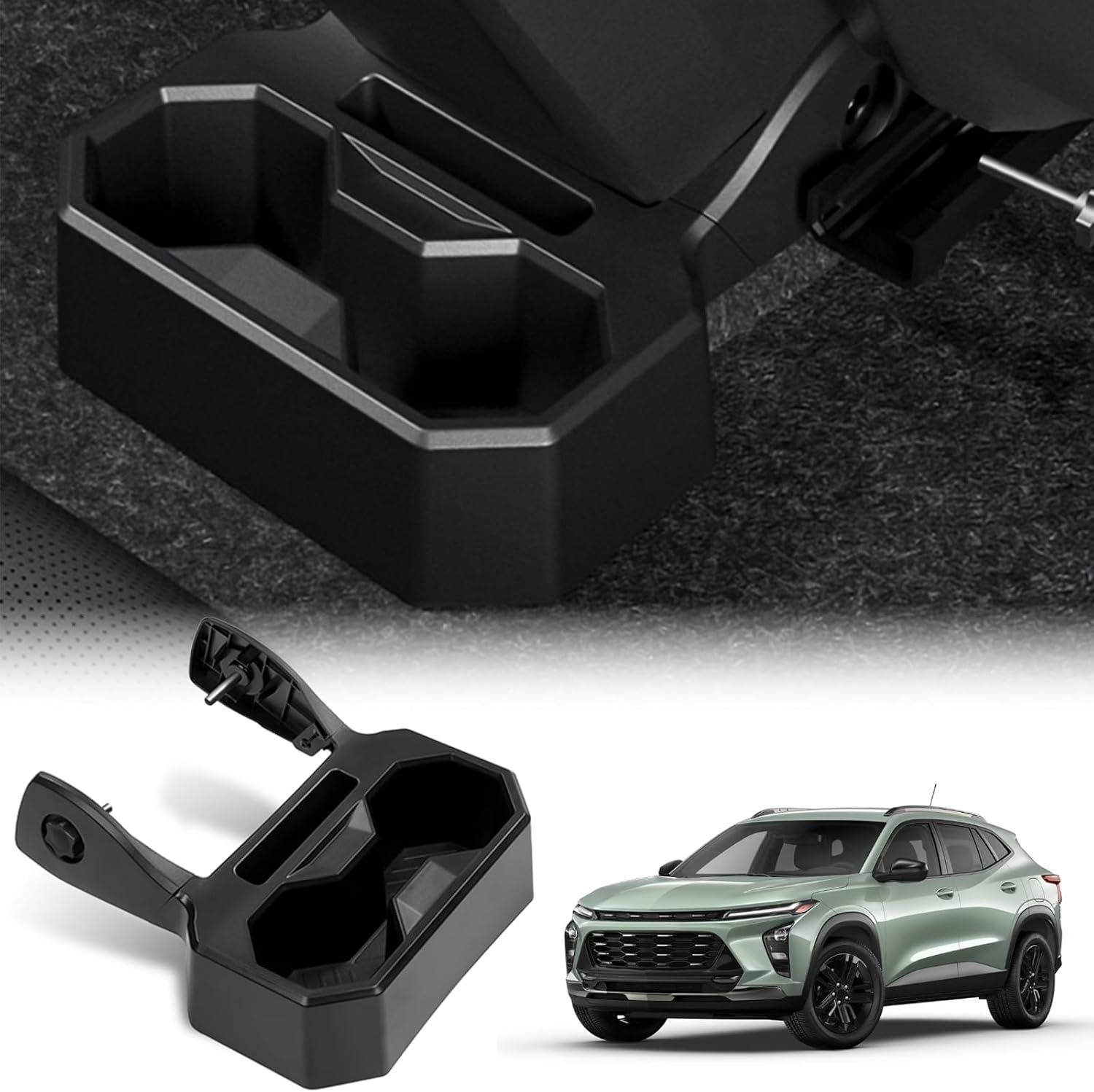 Backseat Floor Cup Holder Console Mounted Drink Holder Rear Storage Organizer Interior Accessories Compatible with Chevrolet/Chevy Trax 2024 2025