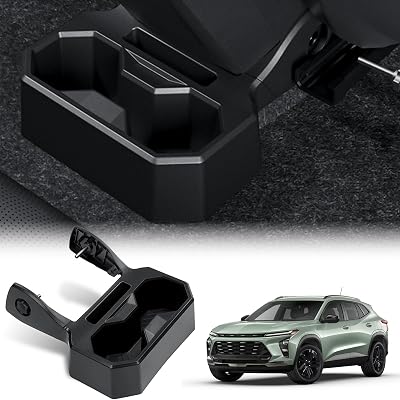 Backseat Floor Cup Holder Console Mounted Drink Holder Rear Storage Organizer Interior Accessories Compatible with Chevrolet/Chevy Trax 2024 2025 2026
