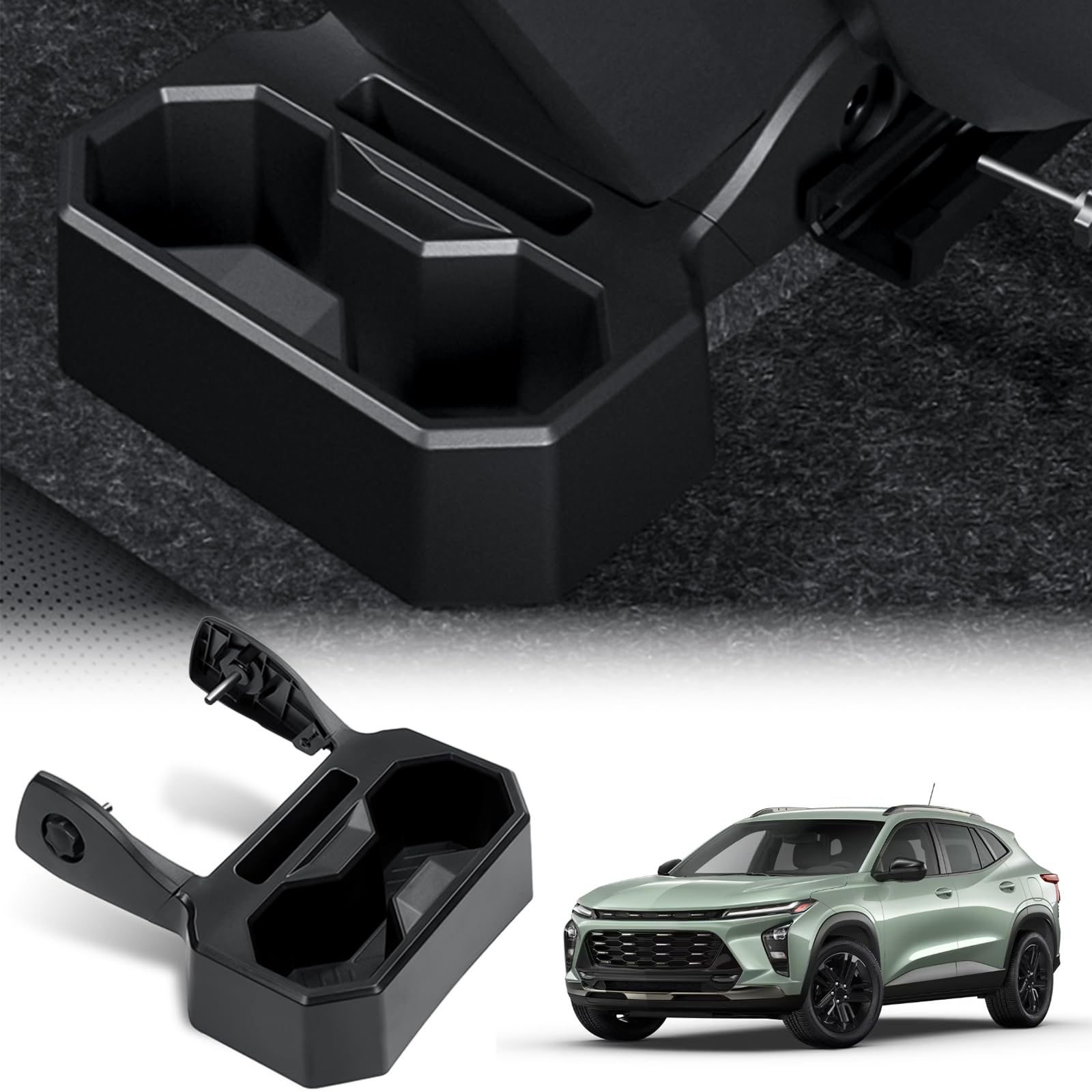 Abystar Backseat Floor Cup Holder Console Mounted Drink Holder Rear Storage Organizer Interior Accessories Compatible with Chevrolet/Chevy Trax 2024 2025