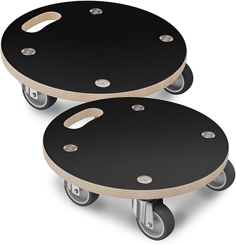 Carrito móvil para muebles de 15 pulgadas, rodillos móviles de madera dura, capacidad de 550 libras, carrito de muebles plano con 4 ruedas (2