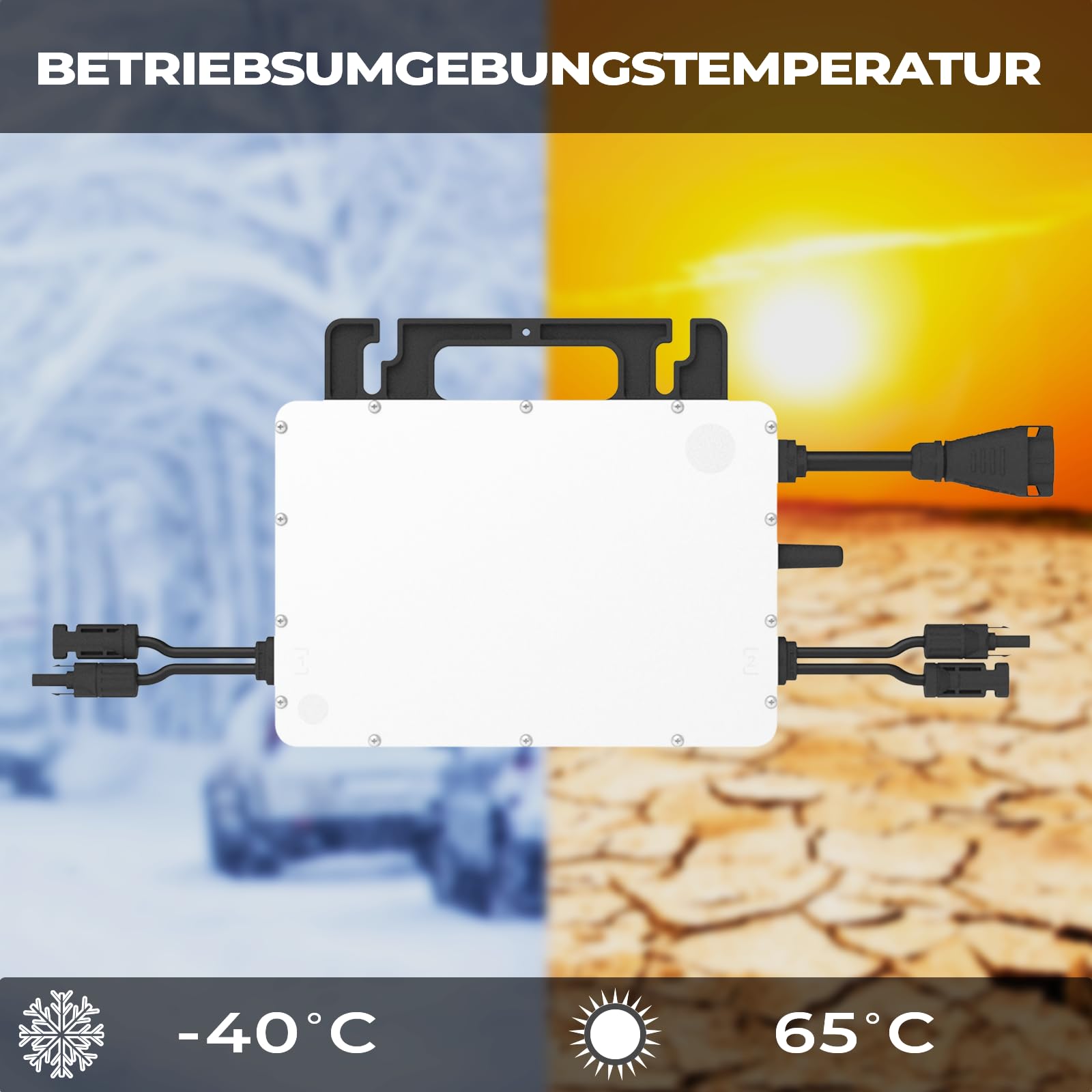 Hoymiles HMS-800-2T 800W Micro-Wechselrichter für Solarmodule, Microinverter Inverter für Mini-PV Plug & Play Balkonkraftwerk, Mikrowechselrichter, Solar