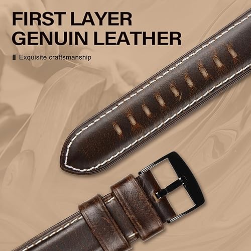 Miniatura 9 de EDIMENS - Correa de piel compatible con Apple Watch de 1.654pulgadas y 1.732pulgadas para hombre y mujer, correa de repuesto para Apple Watch iwatch