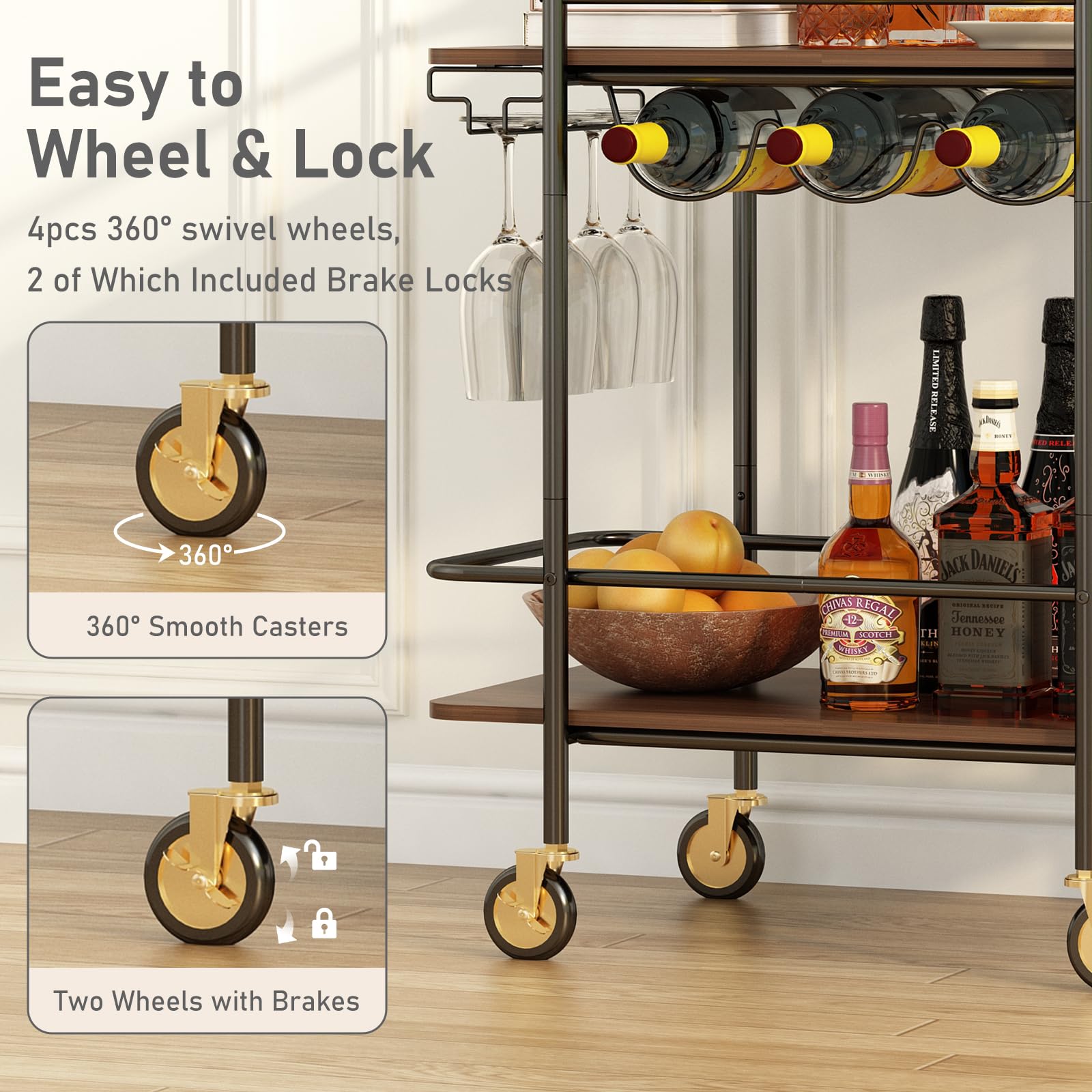 アンティク2段サービングカート キャスター付き状態は良いです 【公式