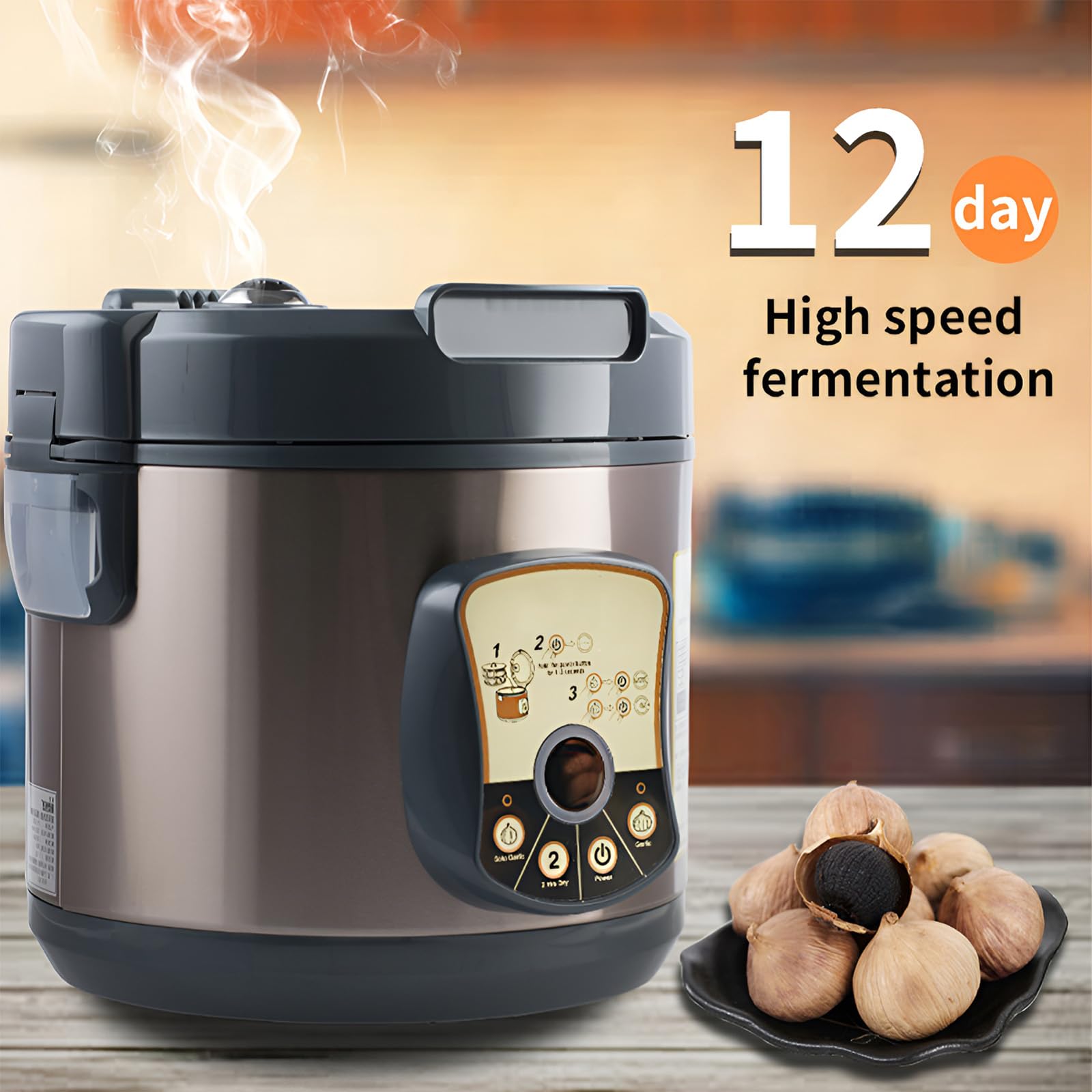 Fermentatore per aglio nero da 5 litri, scatola elettrica per fermento di aglio nero, controllo intelligente della temperatura e del tempo, funzione di memoria di spegnimento