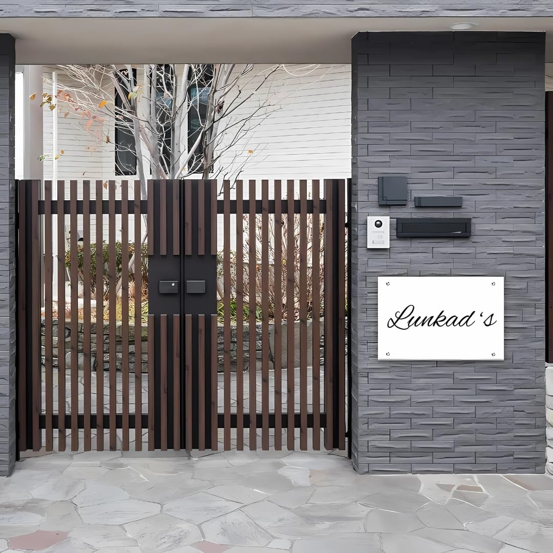 Customizable Name Plate for Home Entrance Outdoor – 6x12 Inch Personalized Acrylic Door Sign in Milky White and Black, Waterproof Outdoor Name Board for Housewarming-image-18
