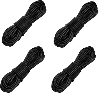Nydotd 4 Pairs Waxed Round Shoe Laces Dress Waxed Shoelaces Oxford 3/32" Thin for Formal Business Men or Women