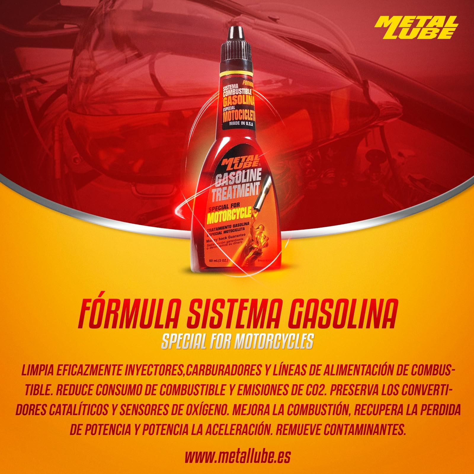 Metal Lube 60 FSGM/Fórmula SISTEMA GASOLINA (Especial Motocicleta)