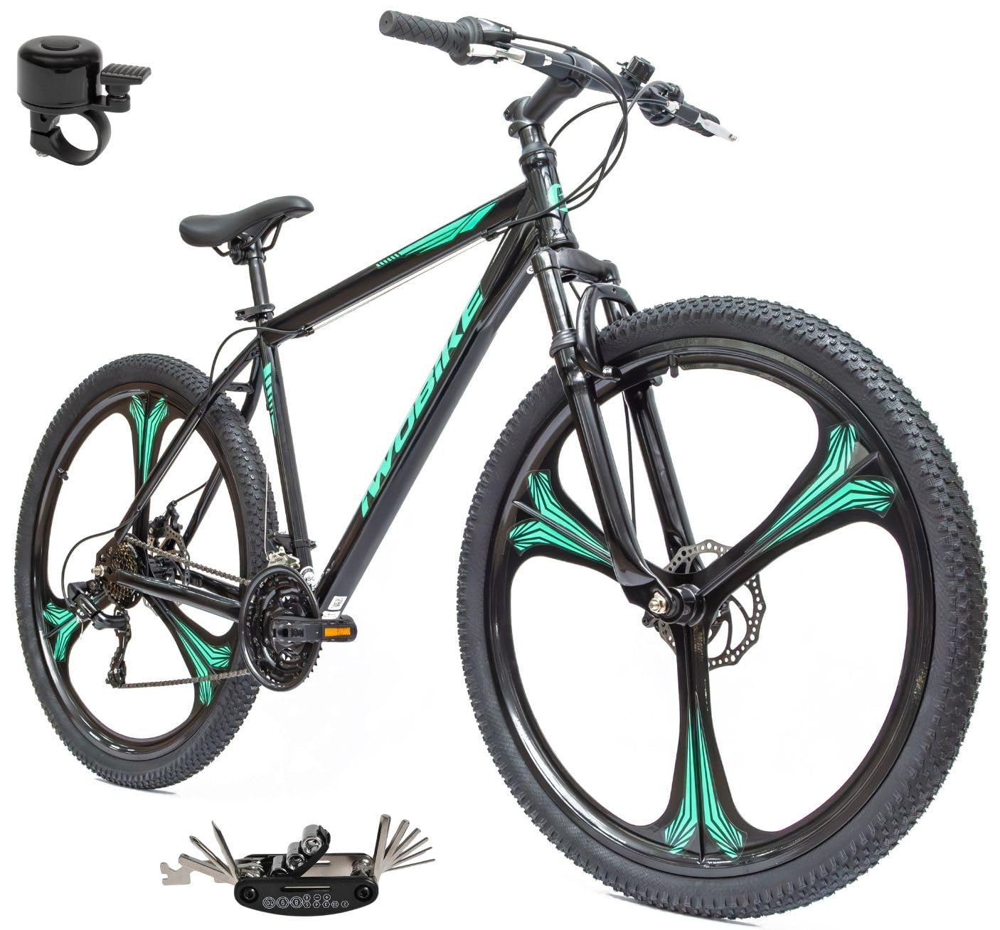 Rower Górski MTB, 29 Cali, Czarny, Męski, 21 Biegów | Rower Górski MTB, 29 Cali, Czarny, Męski, 21 Biegów, Rama Stalowa 20", Amortyzacja Przednia, Hamulce Tarczowe