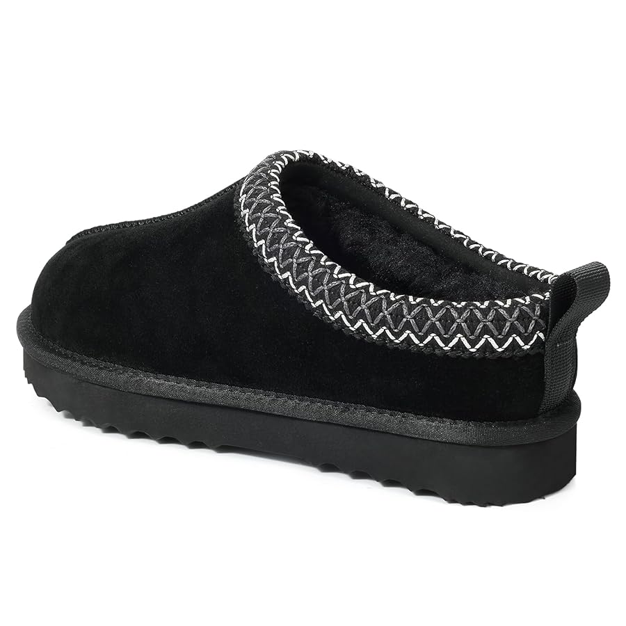 Amazon.com | Litfun Women's Genuine Suede Fuzzy Slippers