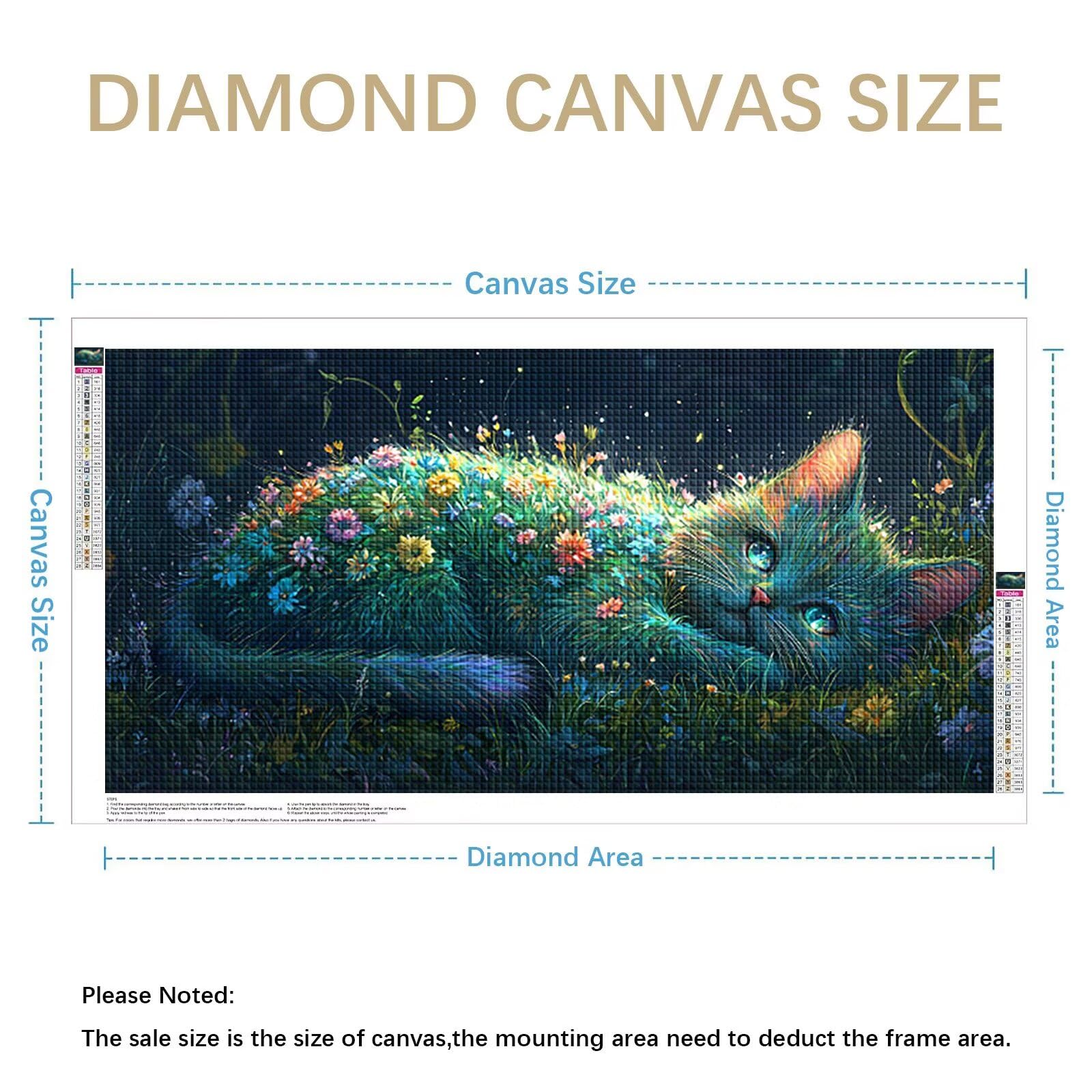 Diamond Painting Adultos Animal Pintura Diamante, Gato Diamond Painting 5D Completo, DIY Cuadrado Cristal Bordado Punto de Cruz Cuadros de Diamantes para Decoracion Hogar, Regalo Mujer 120x60cm 0J-786