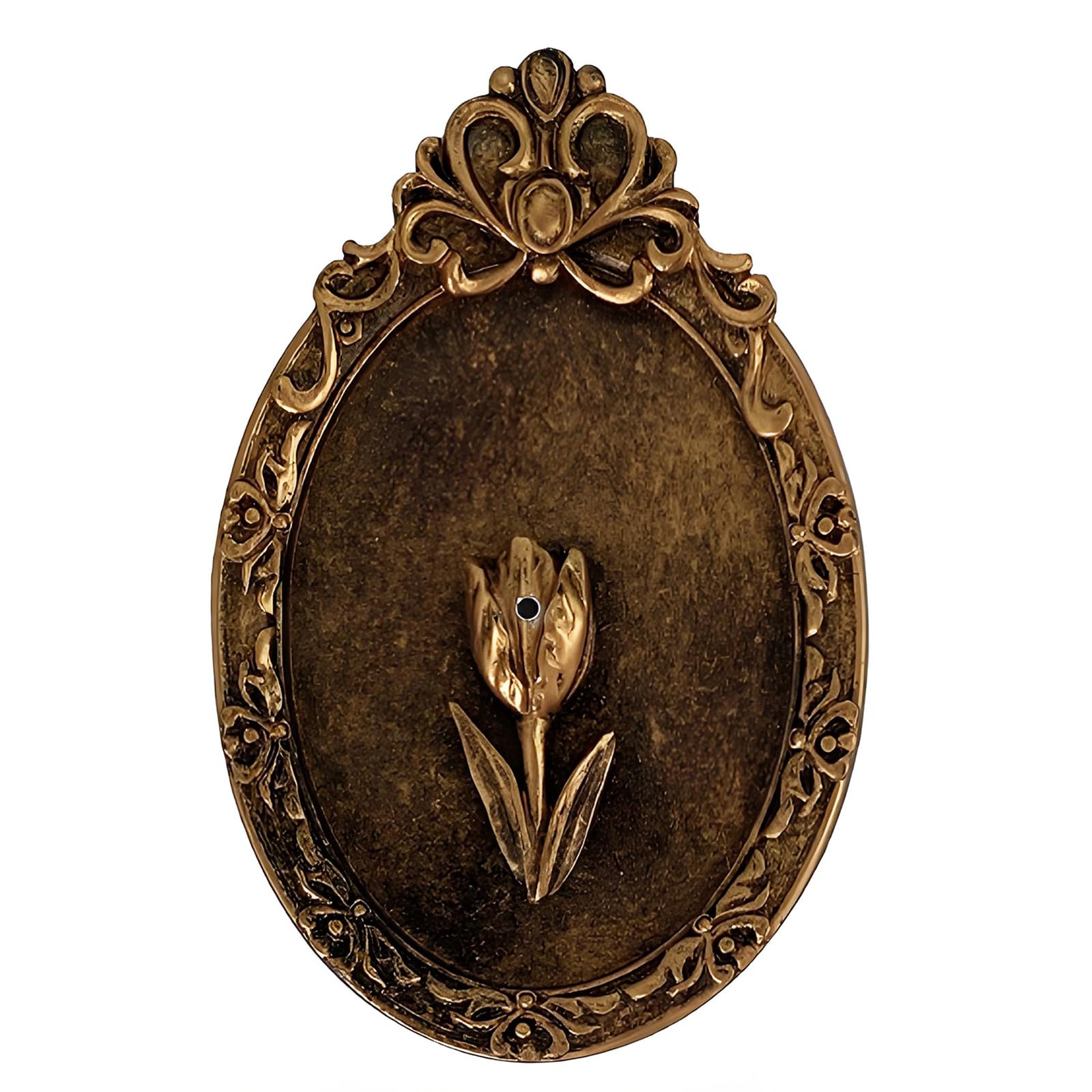 Buxuaaaa Bronze Oval Decorative Resin Incenses Holder Antique Bronze Design Fragrances Stick Burners Ashes Tray For Meditations Space Indoor Incenses Stick Burners Resin
