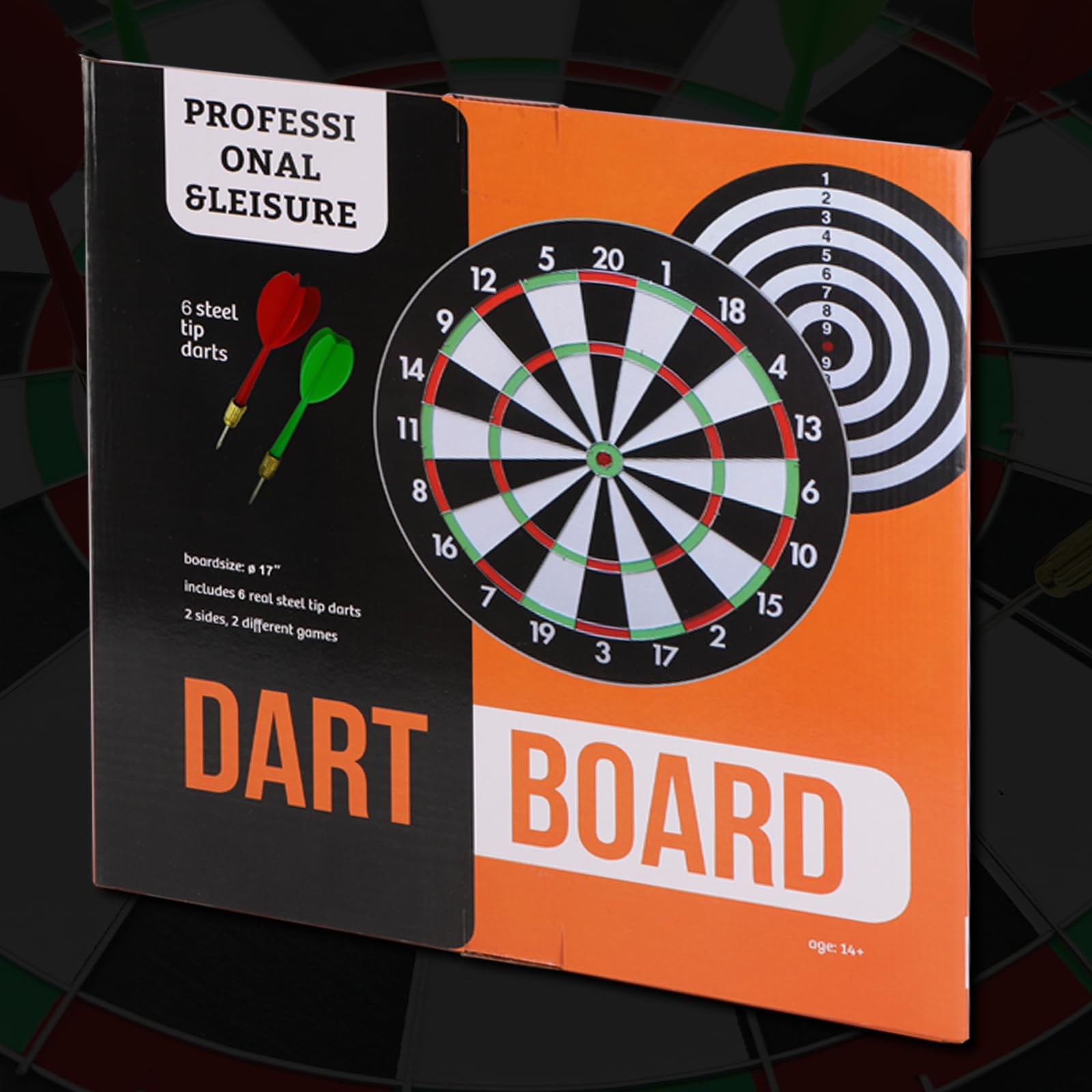 Apexyz Dart Board Set with Double Sided Sisal Bristle Dartboard