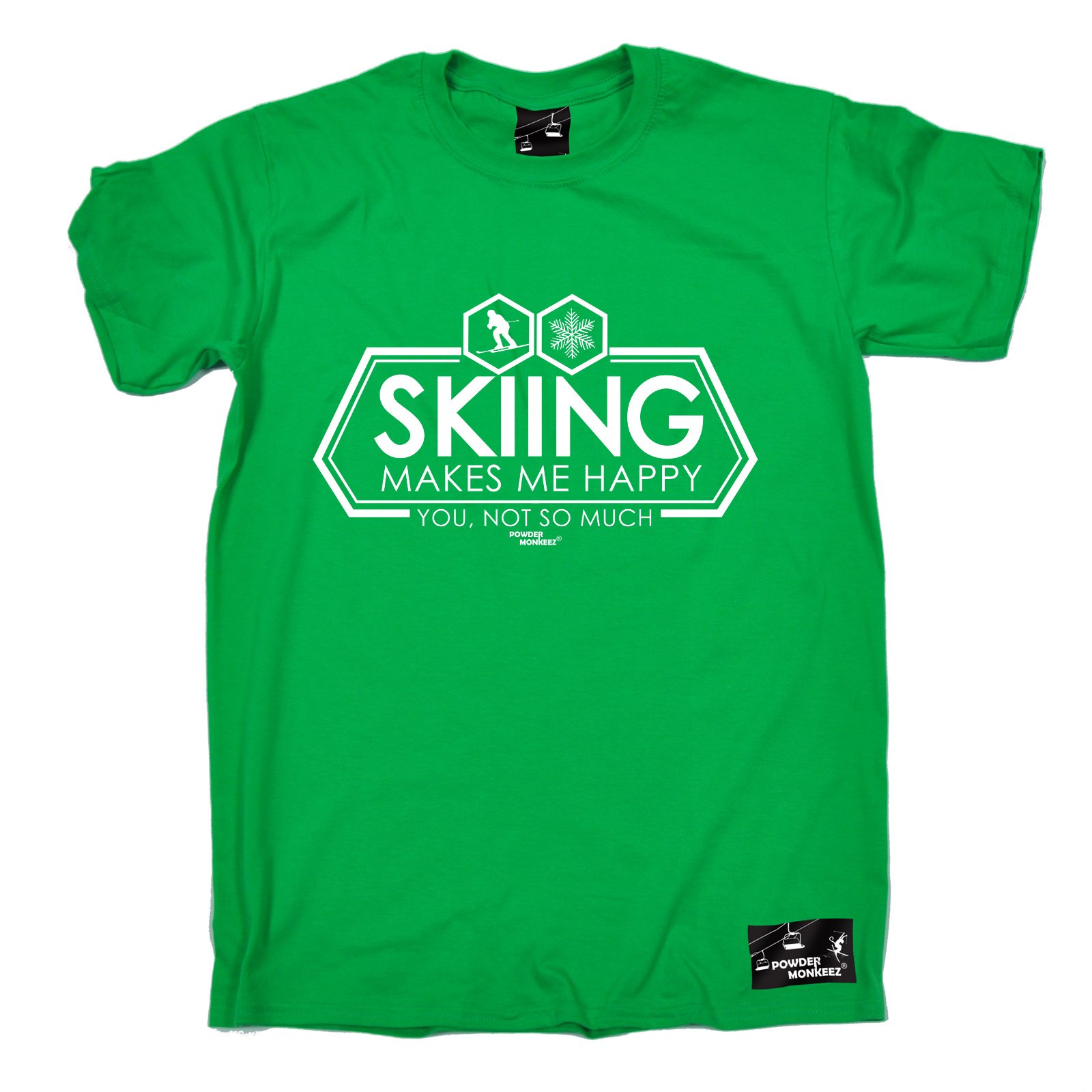 Skiing Snowboarding Winter Sports Mens - Pm Makes Me Happy Apres T-Shirt Funny Novelty Men's