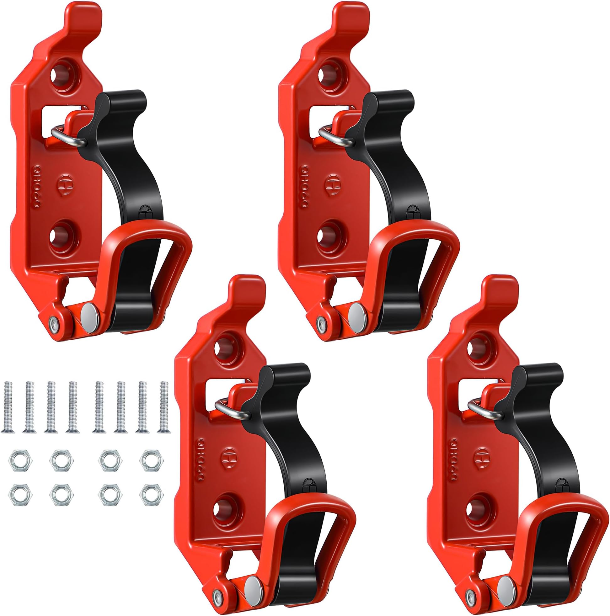 4 Pcs Shovel Holder for Truck, Heavy Duty Shovel Mounts for Roof Rack, Quick Release Axe Holder Mount Kit, Metal and Rubber Car Accessories/ Garage Storage/ Truck/ Wall Mounting Brackets