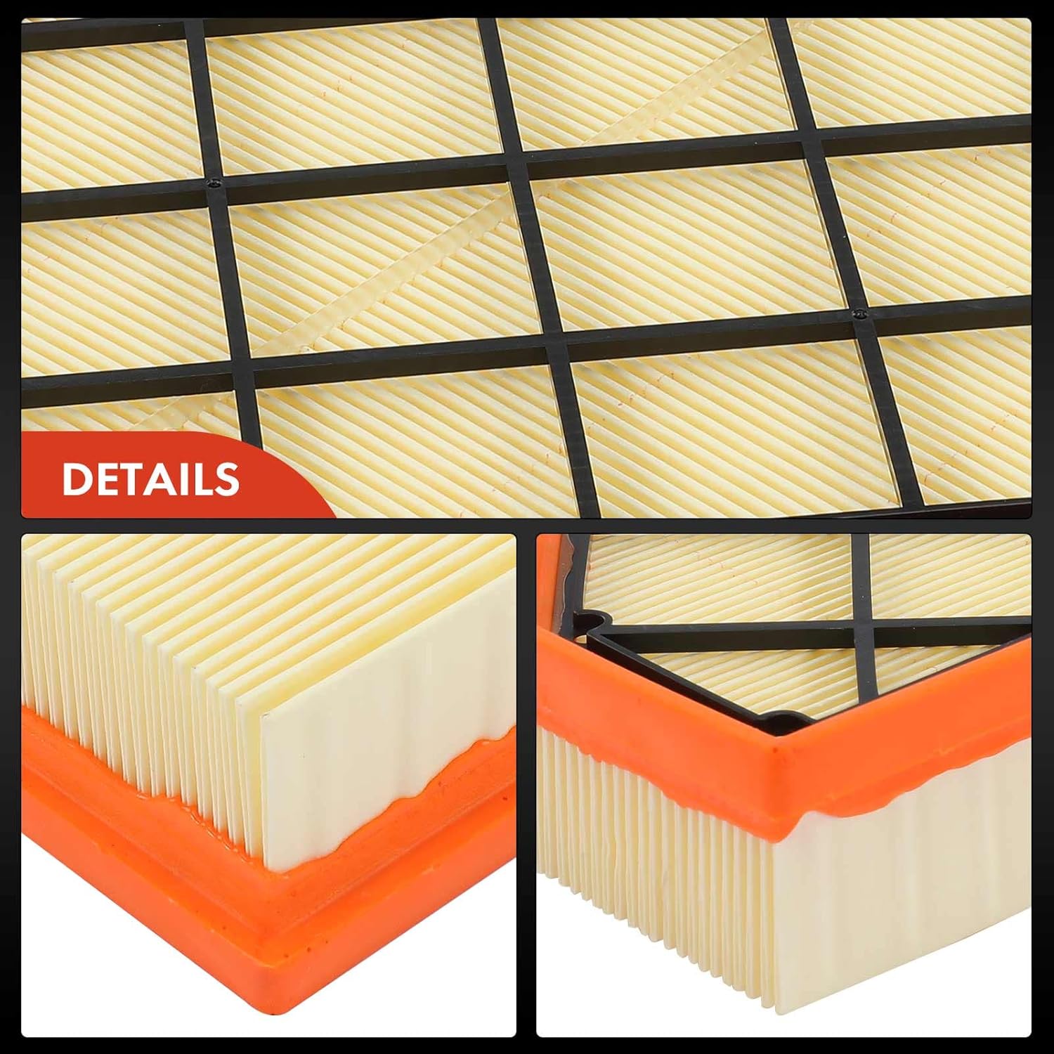 A-Premium 2-PC Front Engine Air Filter Compatible with Cadillac ATS, CTS & Chevrolet Camaro, 2013-2023, 2.0L 2.5L 3.6L, Flexible Panel, Replace# 20857930