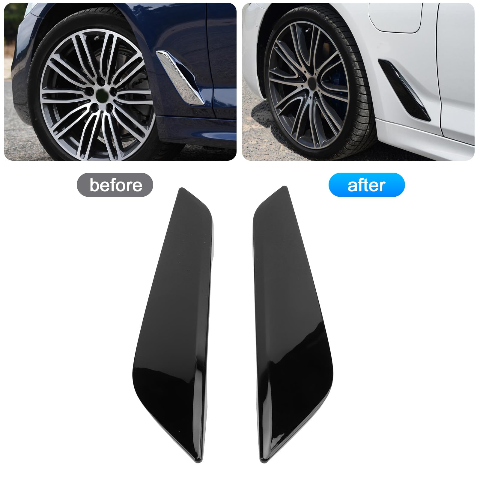 Copertura per Alettone Laterale per Condotto D'aria Auto, Design Elegante Serie 5 G30 G31 2017-2023, Confezione da 2 ABS Premium