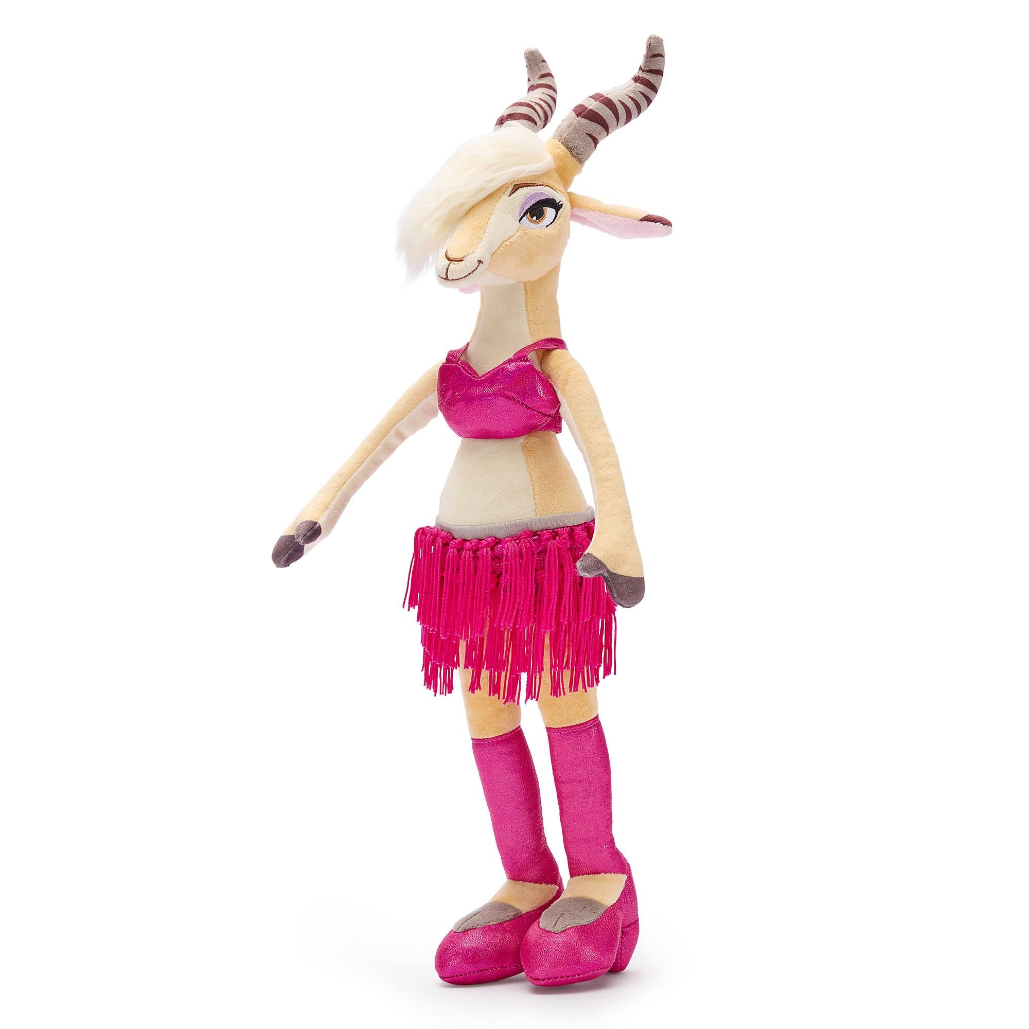 Disney Store Official Gazelle Small Soft Toy, Zootropolis 2, Plush Figure in Pink Outfit with Fringe & Leg Warmers, 20cm - Image 2
