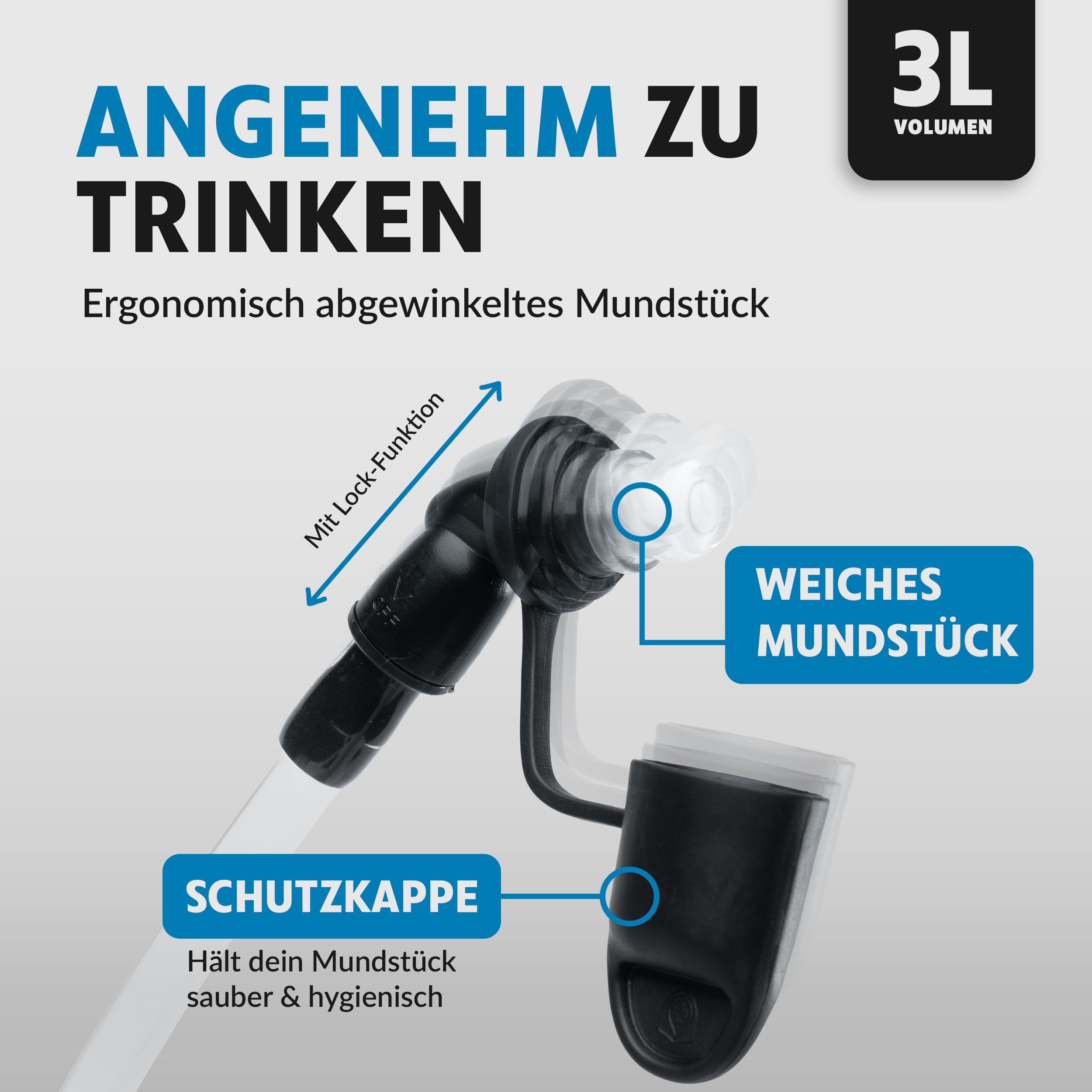 Terra Peak Bolla d'acqua da 2 l e 3 l con tubo, sacchetto leggero, sistema di idratazione per zaino, bolla d'acqua senza BPA, idrata per escursioni, universale, accessorio per zaino da escursionismo