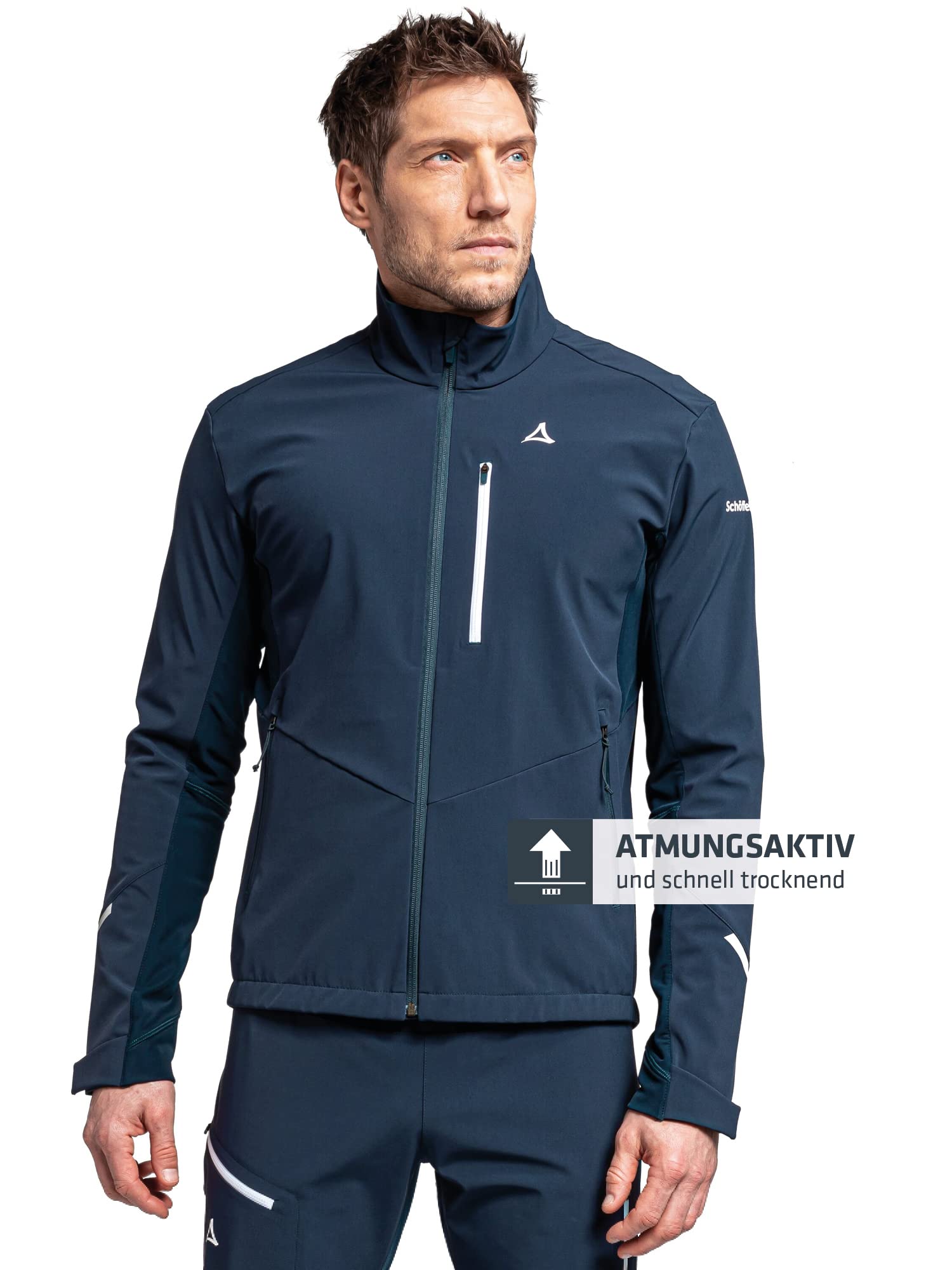 Schöffel Herren Softshell Jacket Rinnen M, wind- und wasserabweisende Winter Wanderjacke mit Body Mapping Technologie, atmungsaktive Outdoorjacke für Wintersport